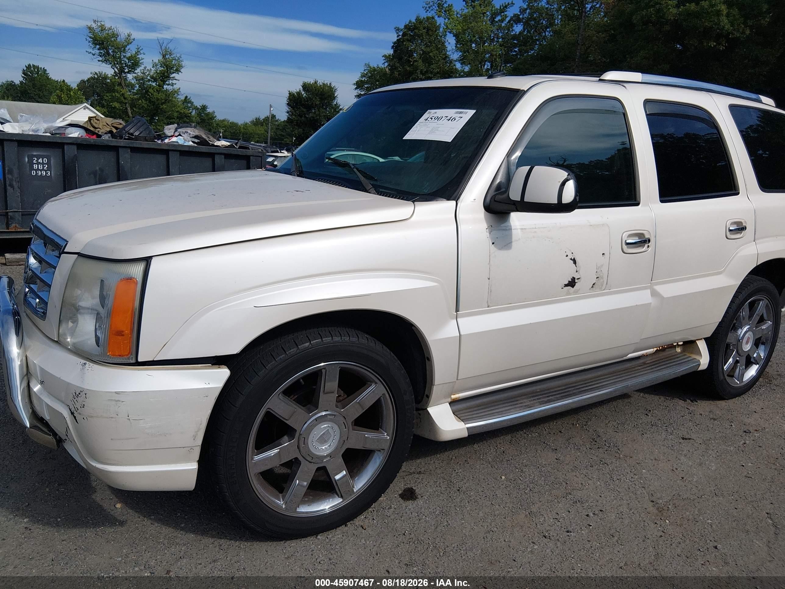 2002 Cadillac Escalade Standard White vin: 1GYEK63N62R304744