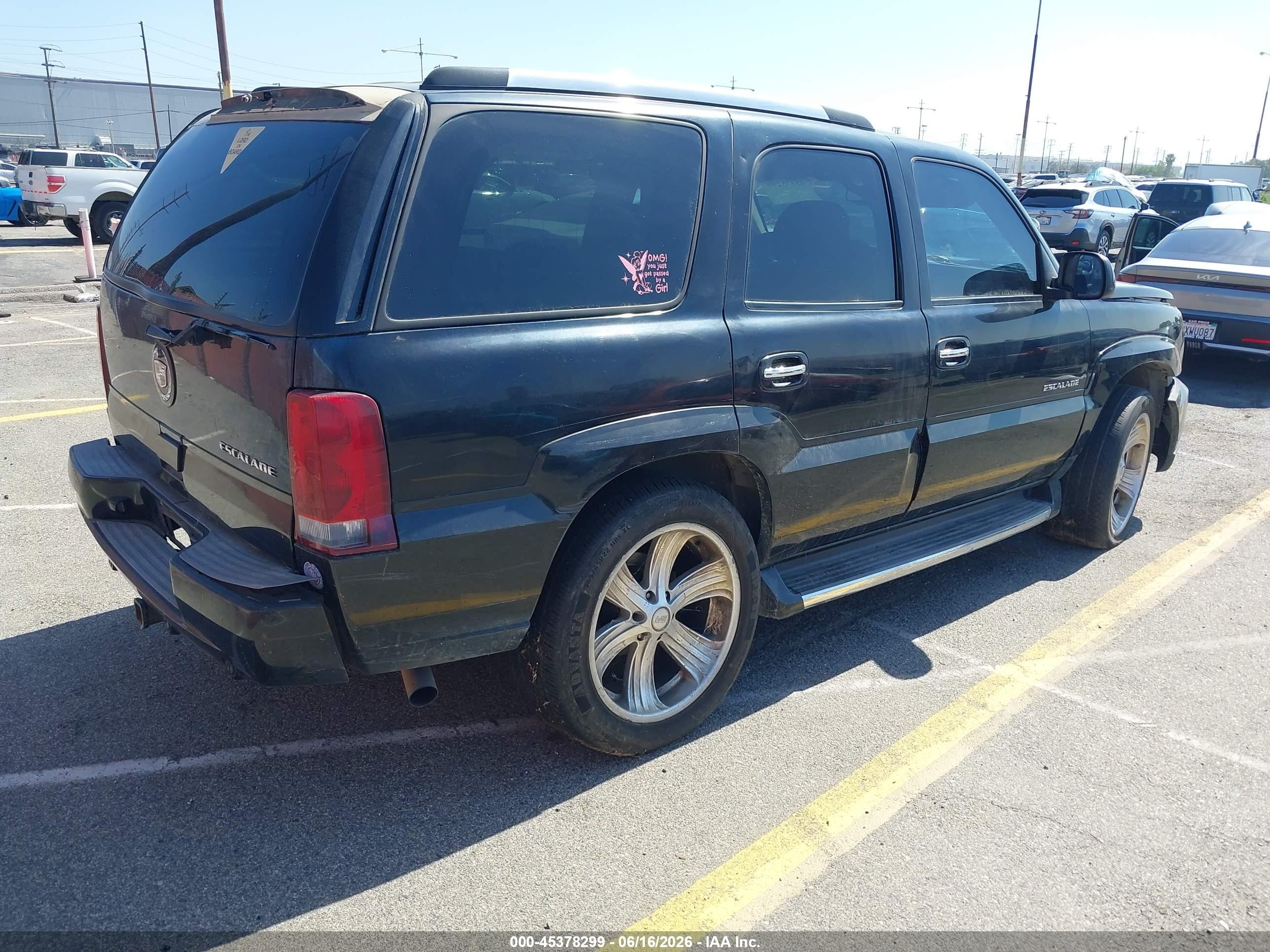 2003 Cadillac Escalade Standard Black vin: 1GYEK63N63R240478