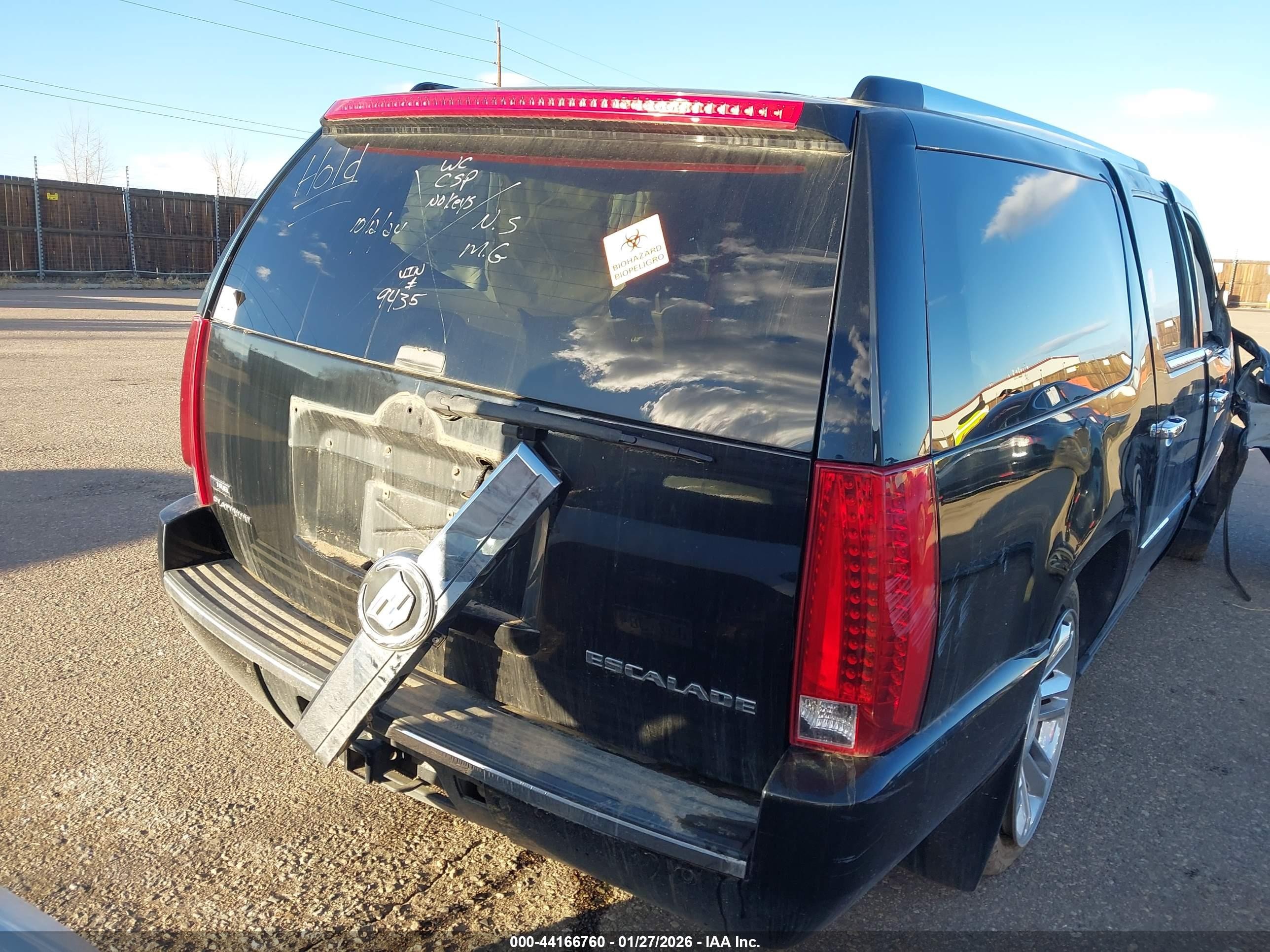 2009 Cadillac Escalade Esv Platinum Edition Черный vin: 1GYFK36239R159435