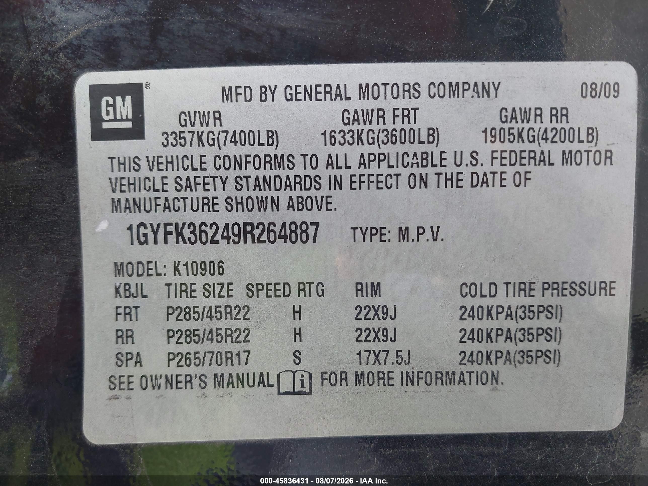 2009 Cadillac Escalade Esv Platinum Edition Black vin: 1GYFK36249R264887