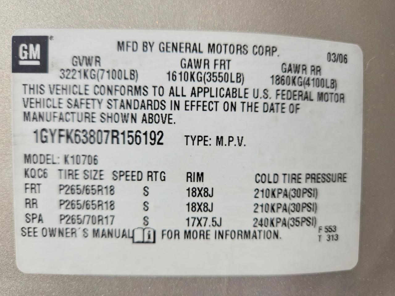 2007 Cadillac Escalade Luxury Gold vin: 1GYFK63807R156192