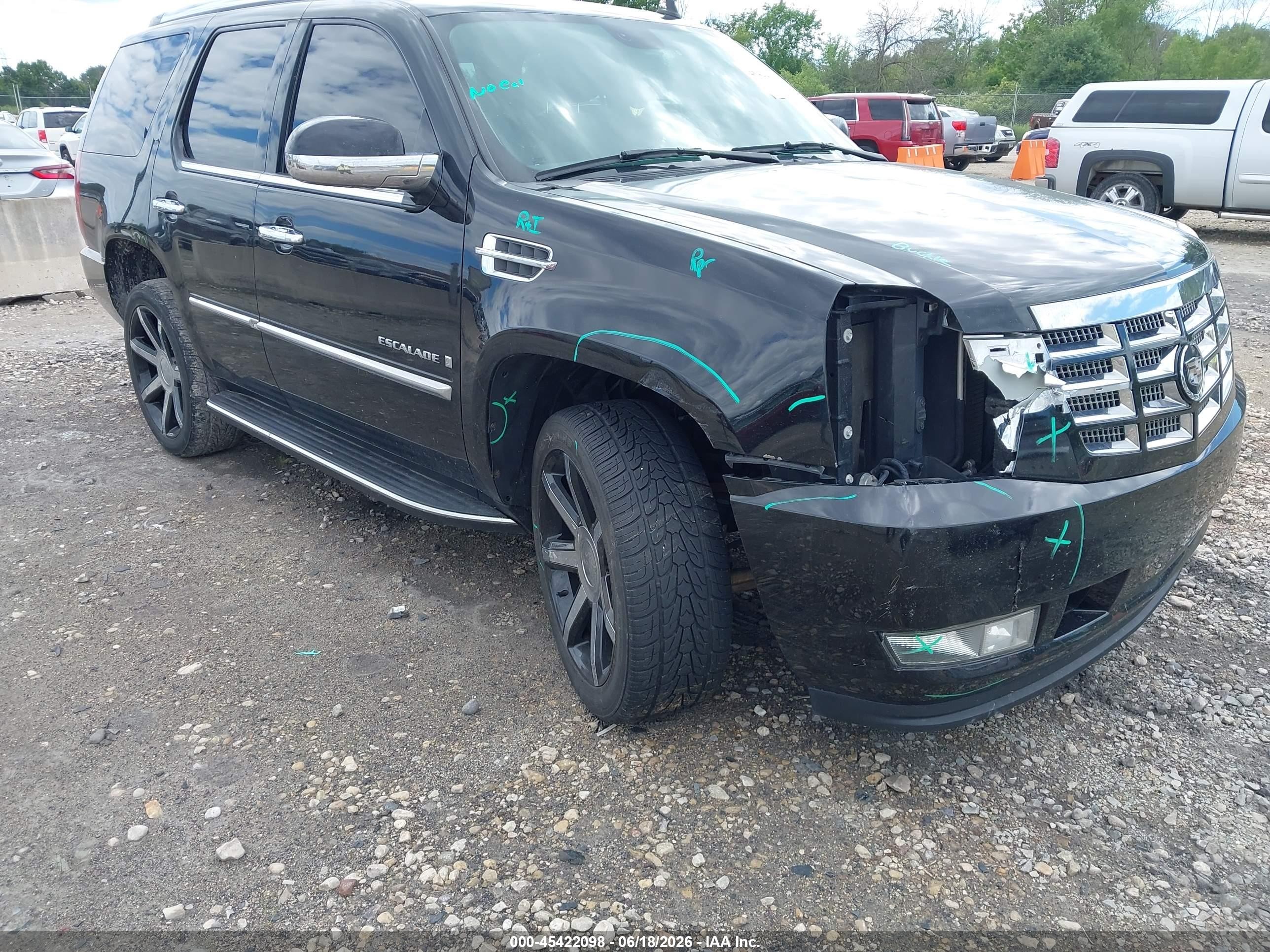 2007 Cadillac Escalade   Black vin: 1GYFK63867R337006