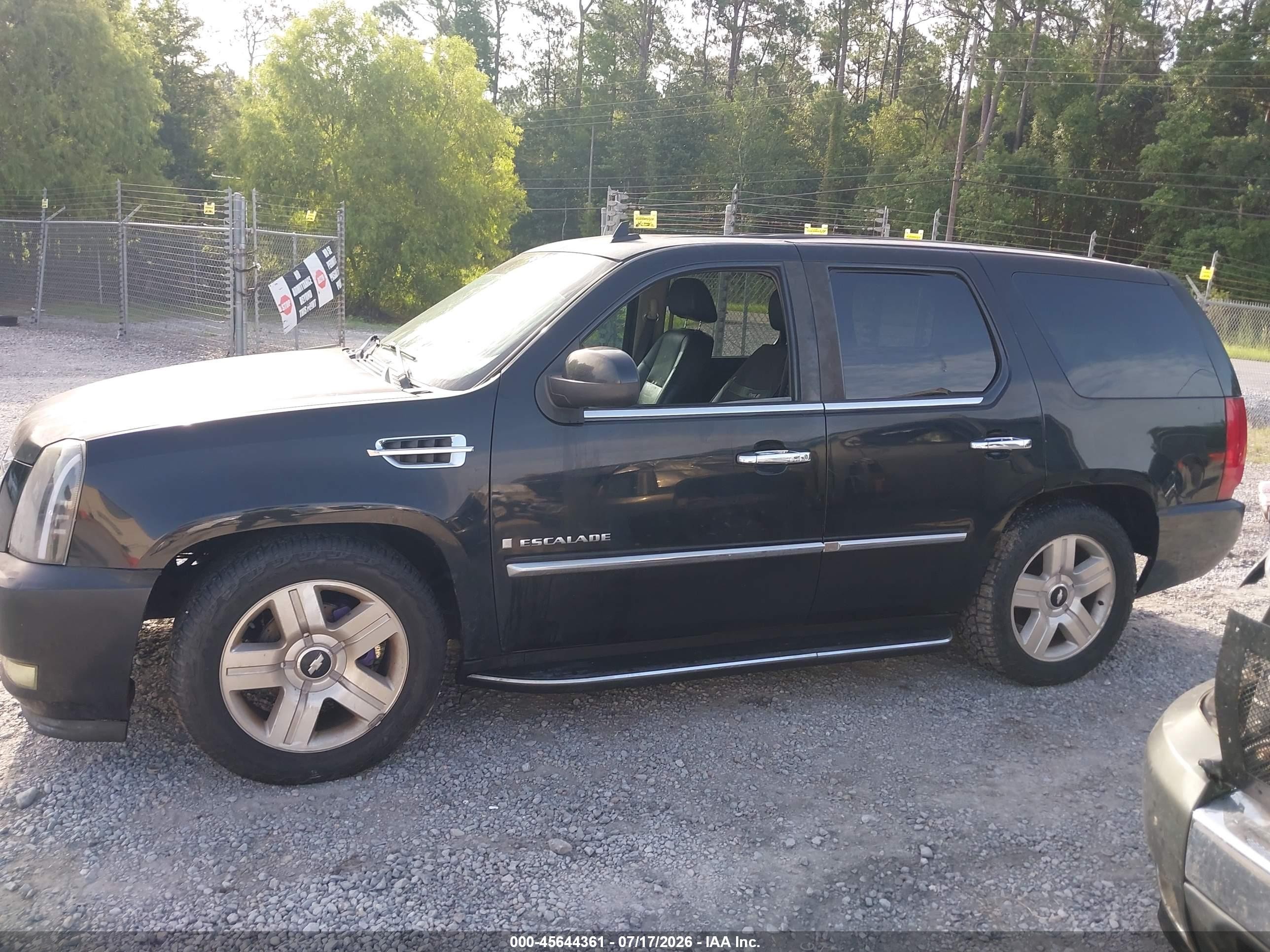 2007 Cadillac Escalade Black vin: 1GYFK63897R194939