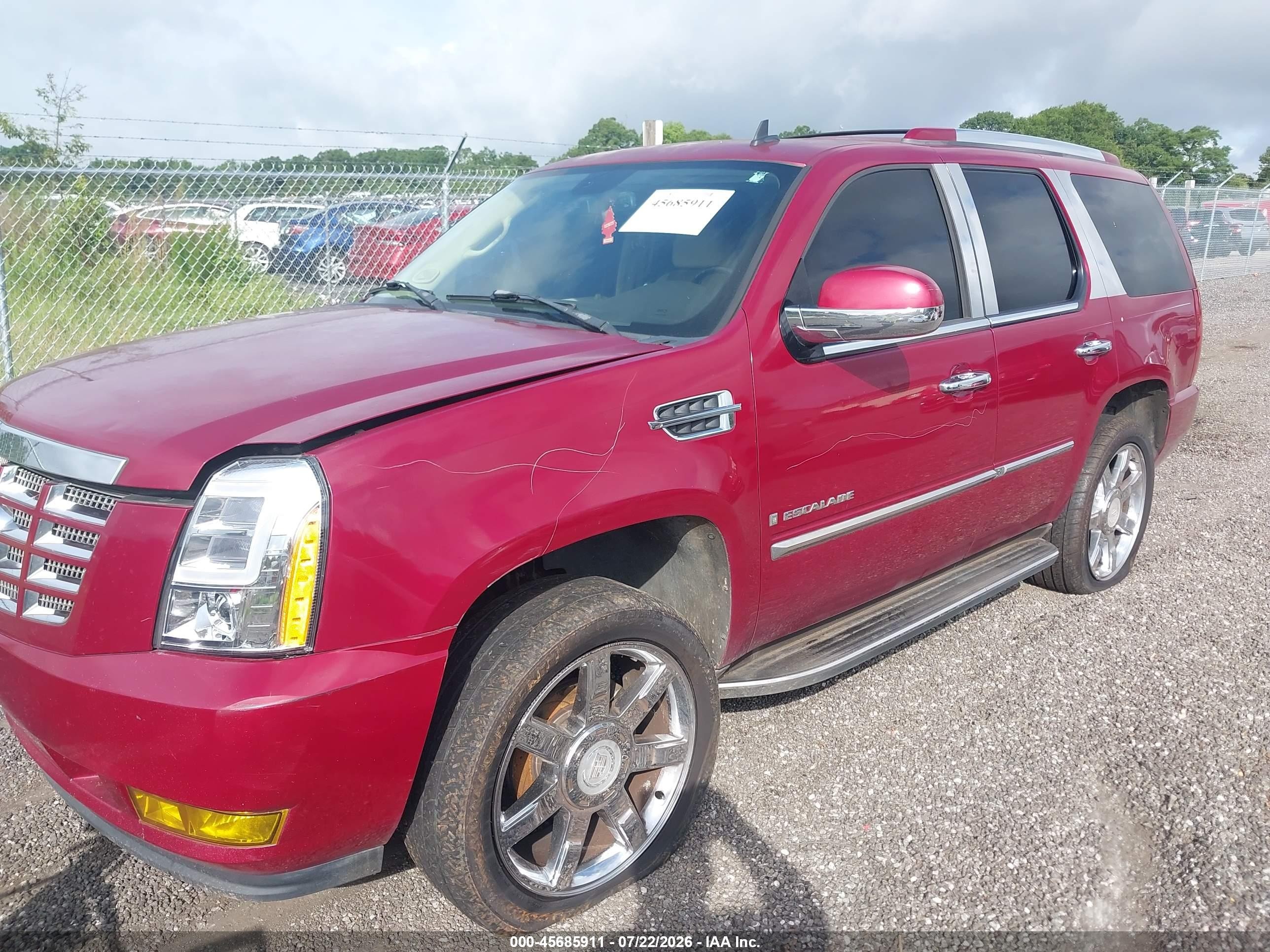 2007 Cadillac Escalade   Burgundy vin: 1GYFK638X7R298663