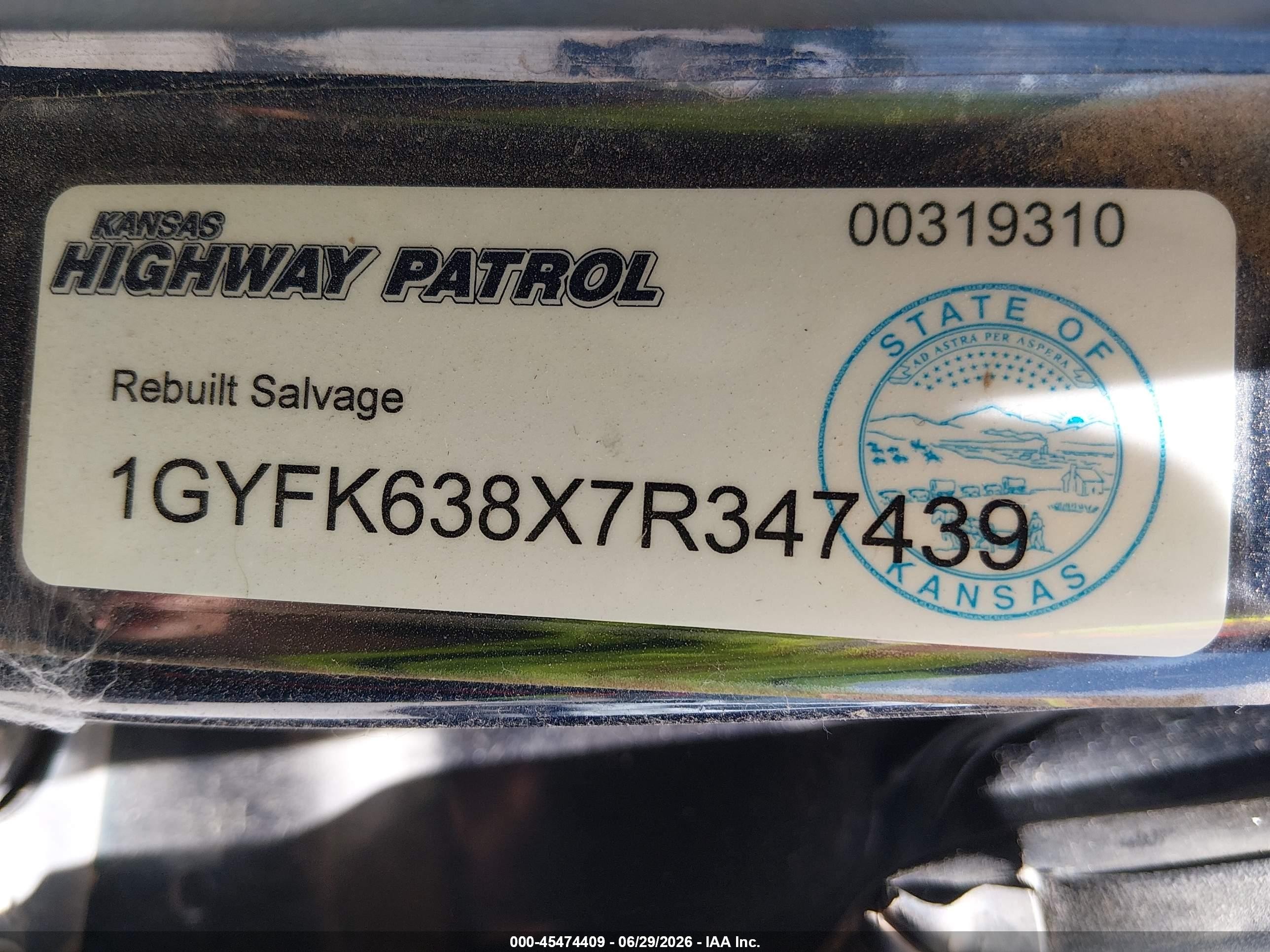 2007 Cadillac Escalade   Черный vin: 1GYFK638X7R347439