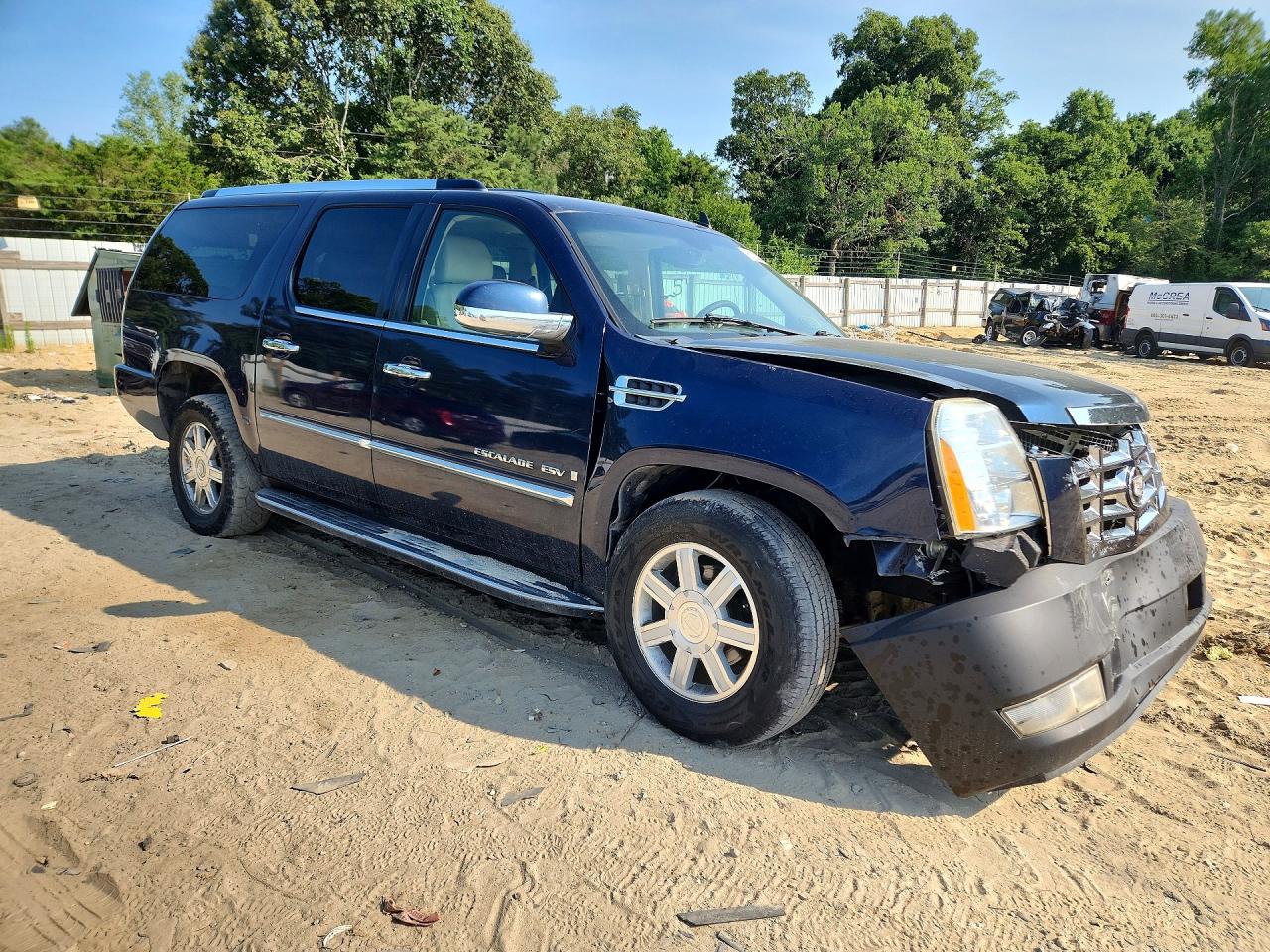 2007 Cadillac Escalade Esv Blue vin: 1GYFK66817R190265