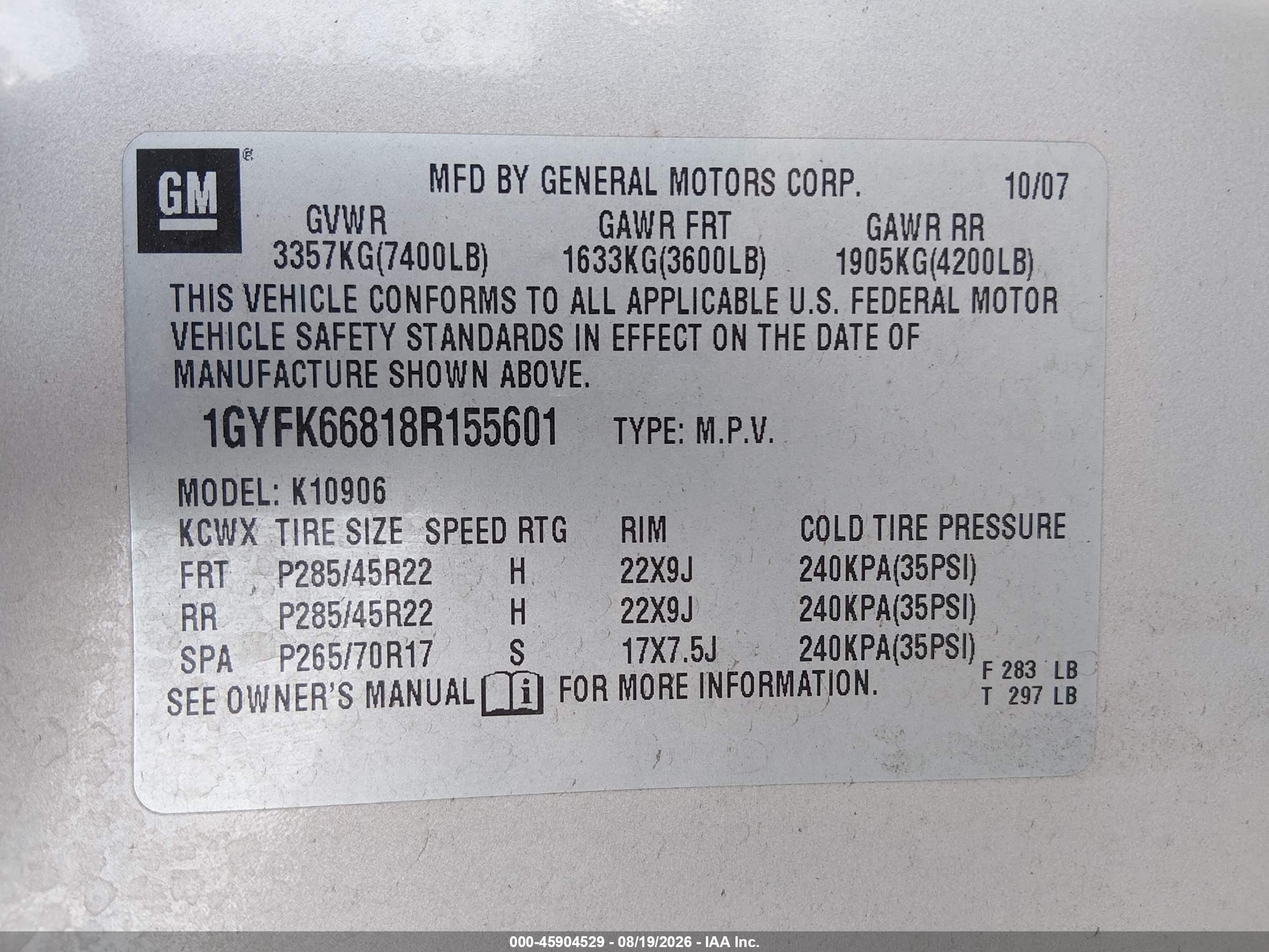 2008 Cadillac Escalade Esv   Gold vin: 1GYFK66818R155601