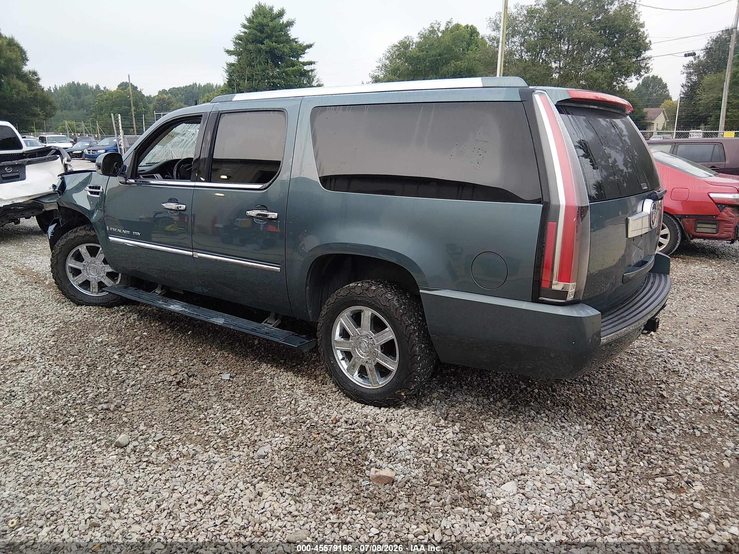 2008 Cadillac Escalade Esv   Gray vin: 1GYFK66828R189014