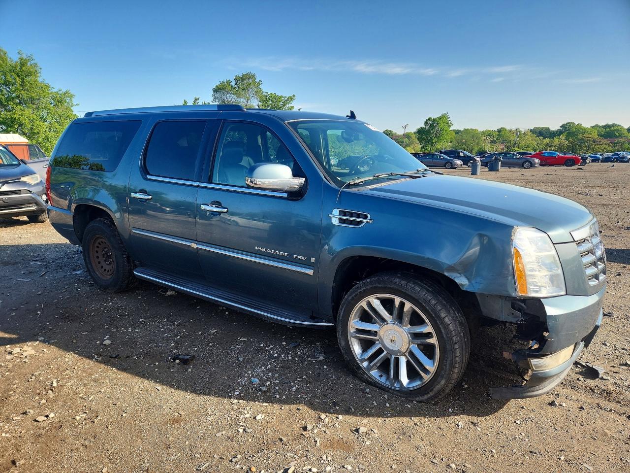 2008 Cadillac Escalade Esv Blue vin: 1GYFK66848R167659