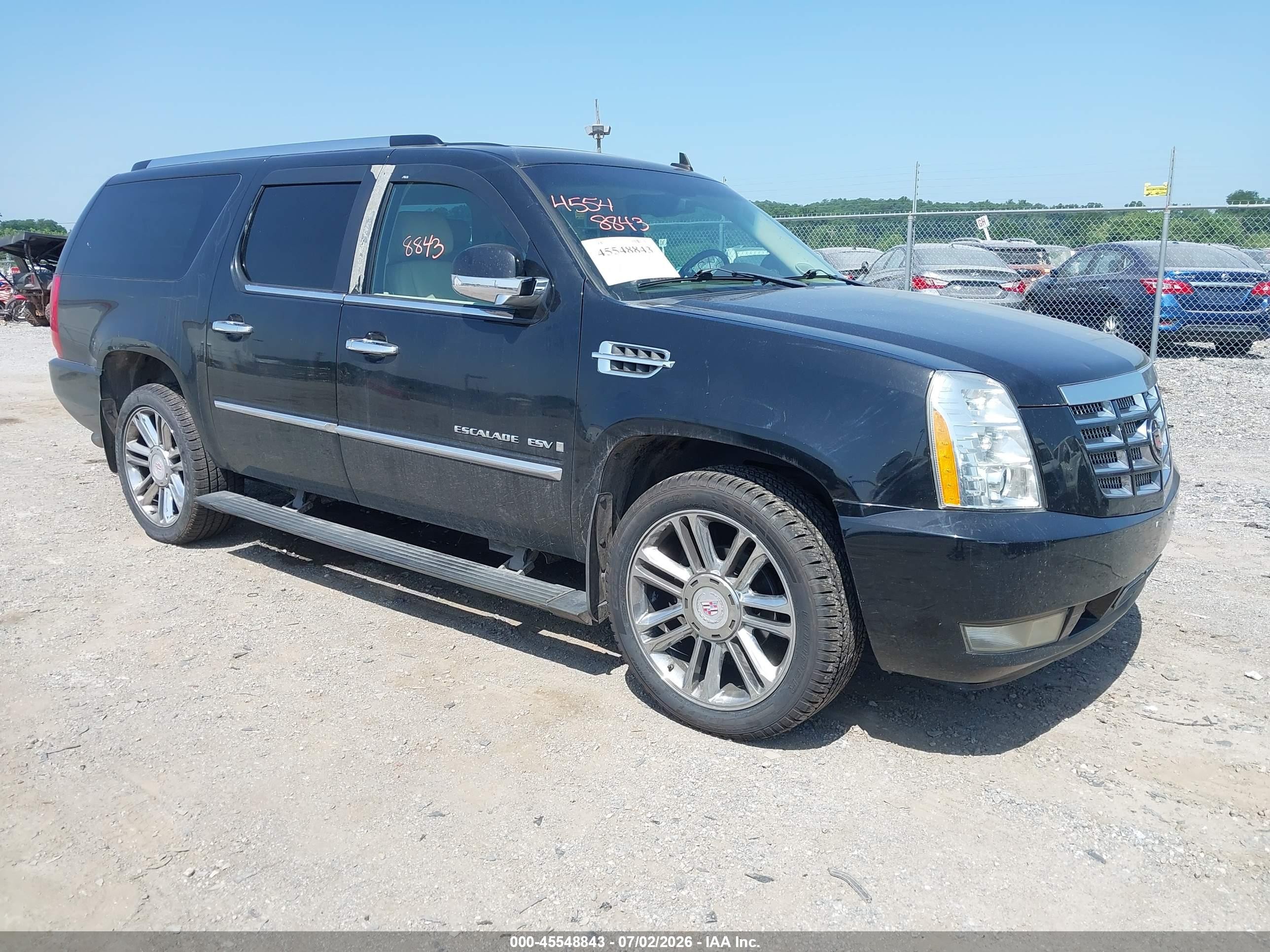 2008 Cadillac Escalade Esv   Black vin: 1GYFK66858R238058