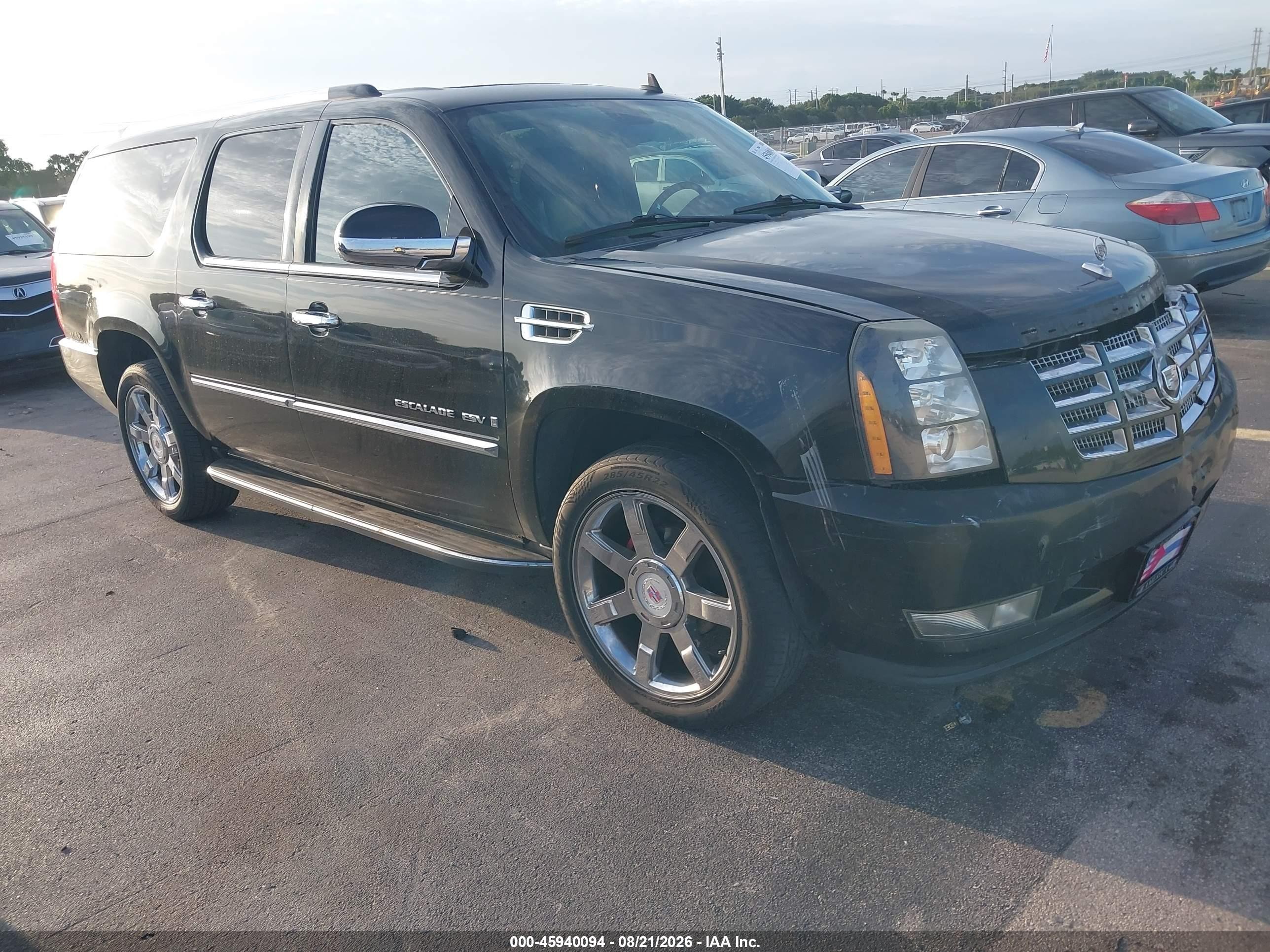 2008 Cadillac Escalade Esv   Black vin: 1GYFK66858R240568