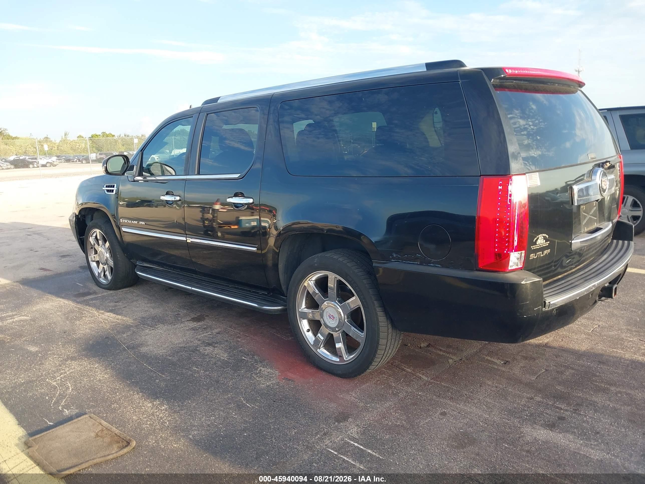 2008 Cadillac Escalade Esv   Black vin: 1GYFK66858R240568