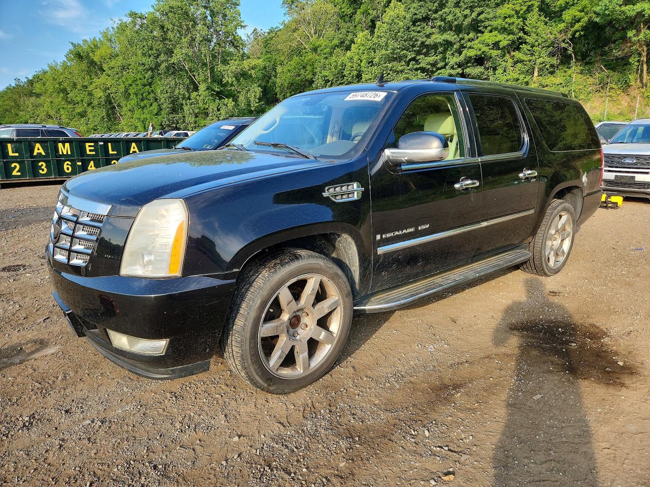 2007 Cadillac Escalade Esv Black vin: 1GYFK66867R425064