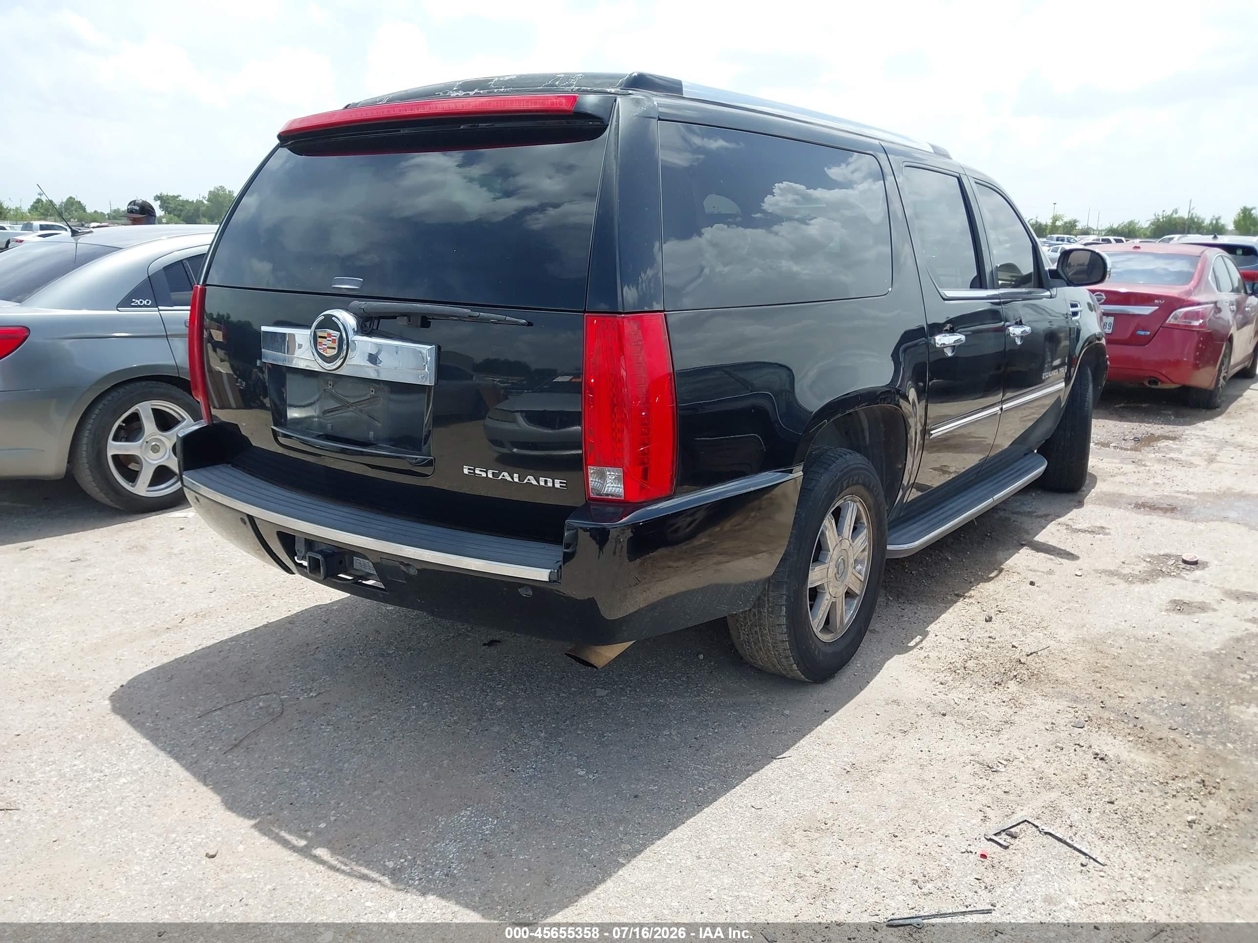 2008 Cadillac Escalade Esv   Black vin: 1GYFK66898R234496