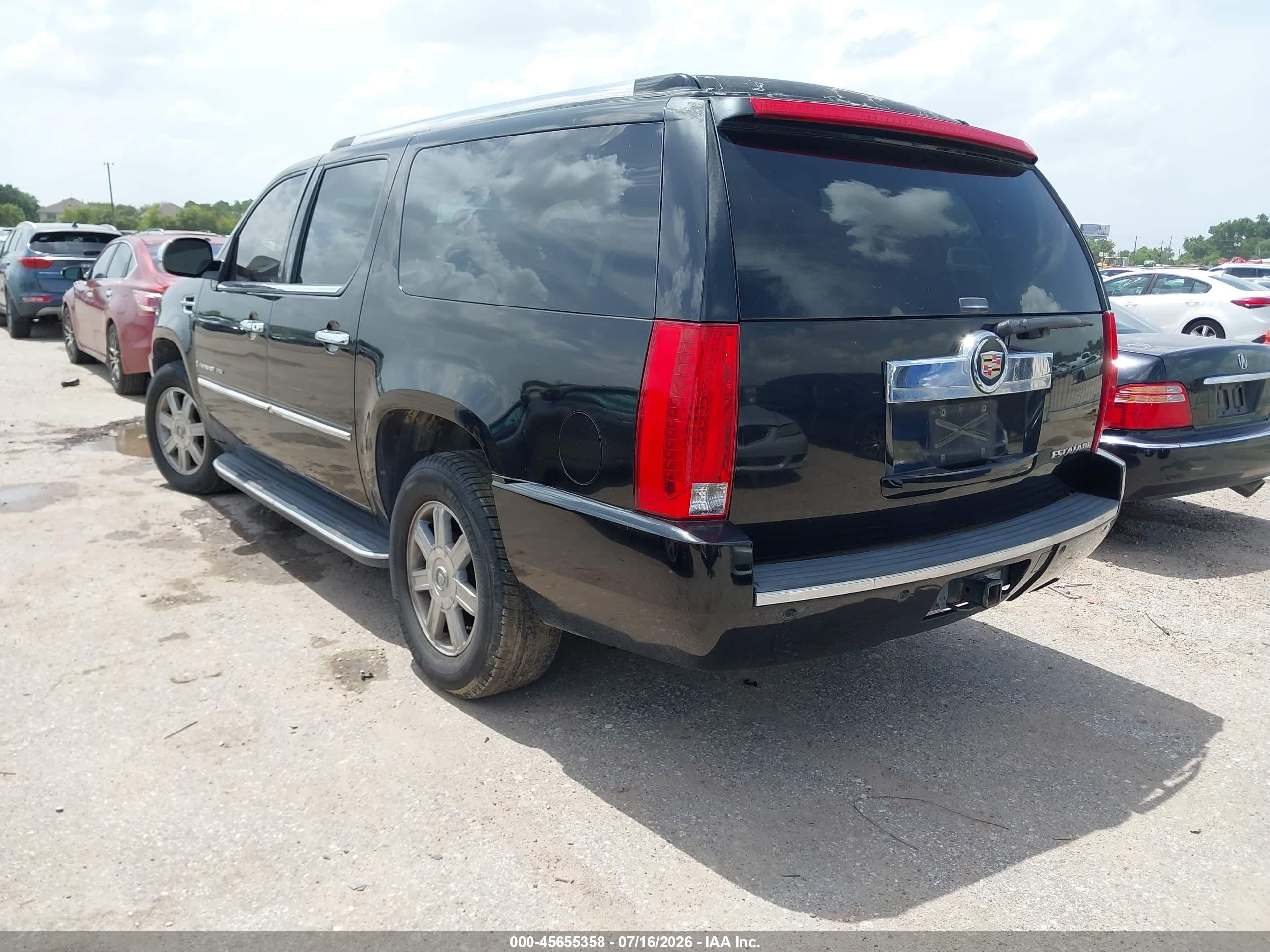 2008 Cadillac Escalade Esv   Black vin: 1GYFK66898R234496