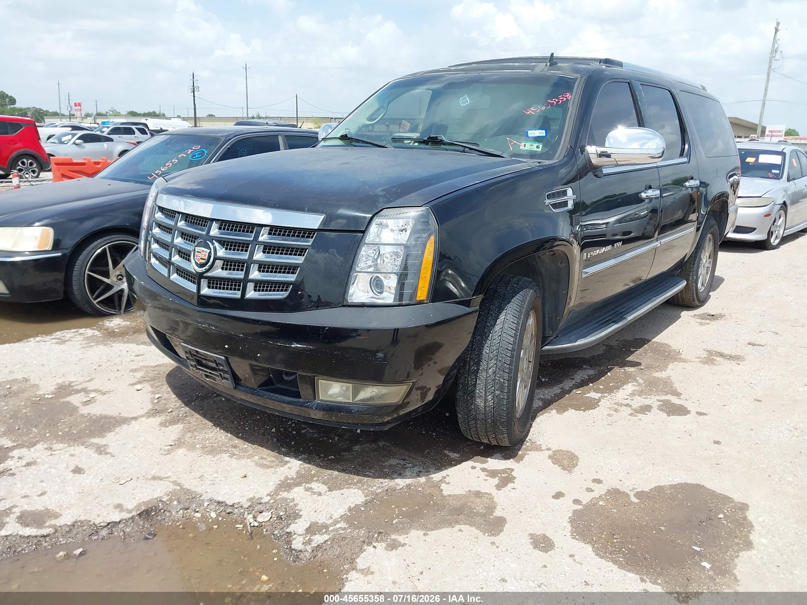 2008 Cadillac Escalade Esv   Black vin: 1GYFK66898R234496