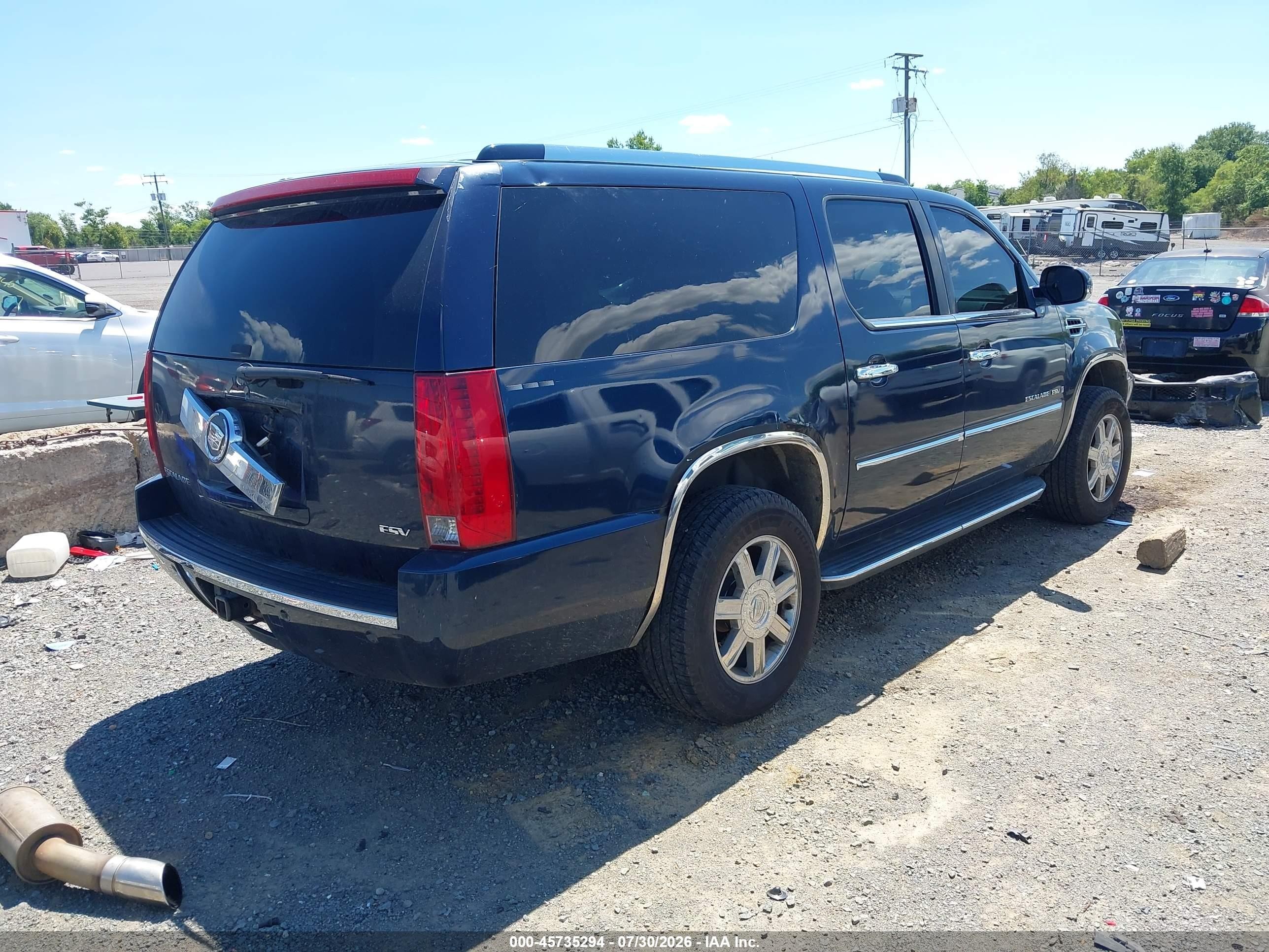 2007 Cadillac Escalade Esv Standard Blue vin: 1GYFK668X7R281664