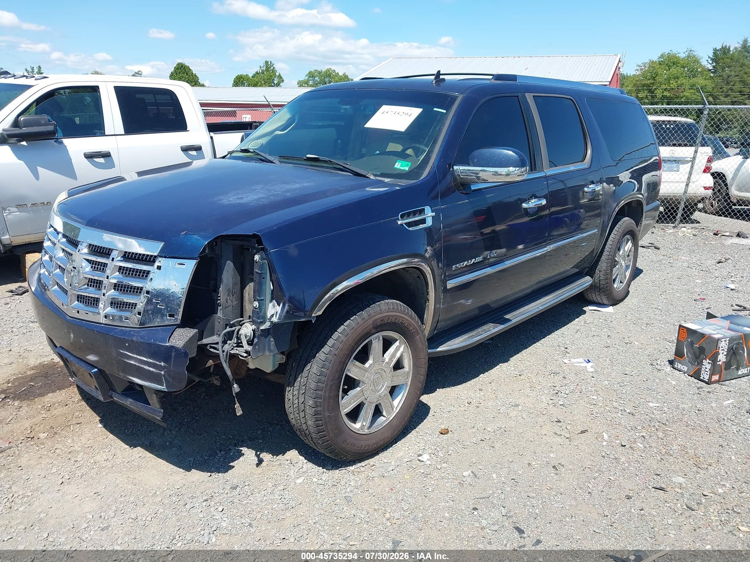 2007 Cadillac Escalade Esv Standard Blue vin: 1GYFK668X7R281664
