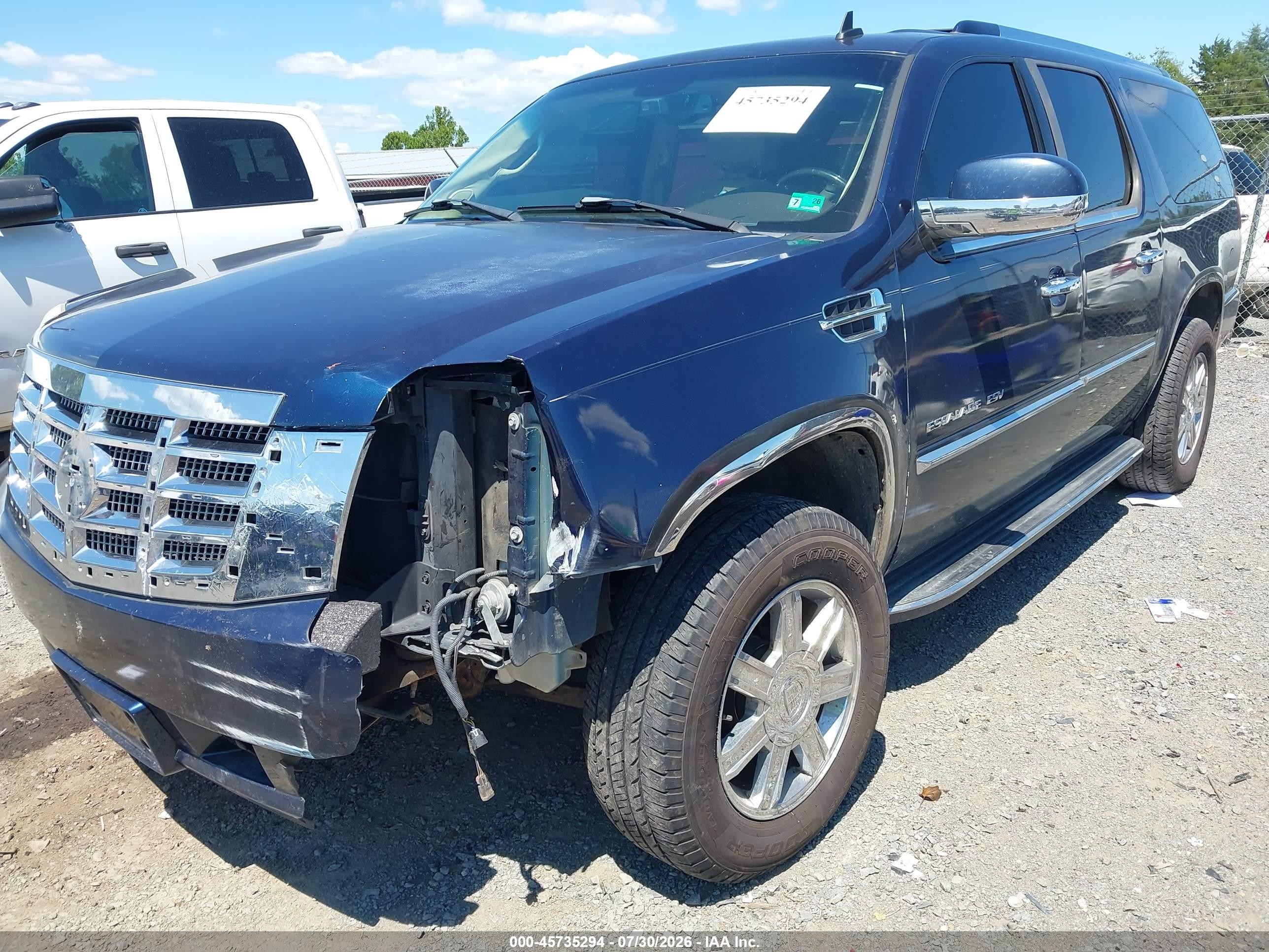2007 Cadillac Escalade Esv Standard Blue vin: 1GYFK668X7R281664