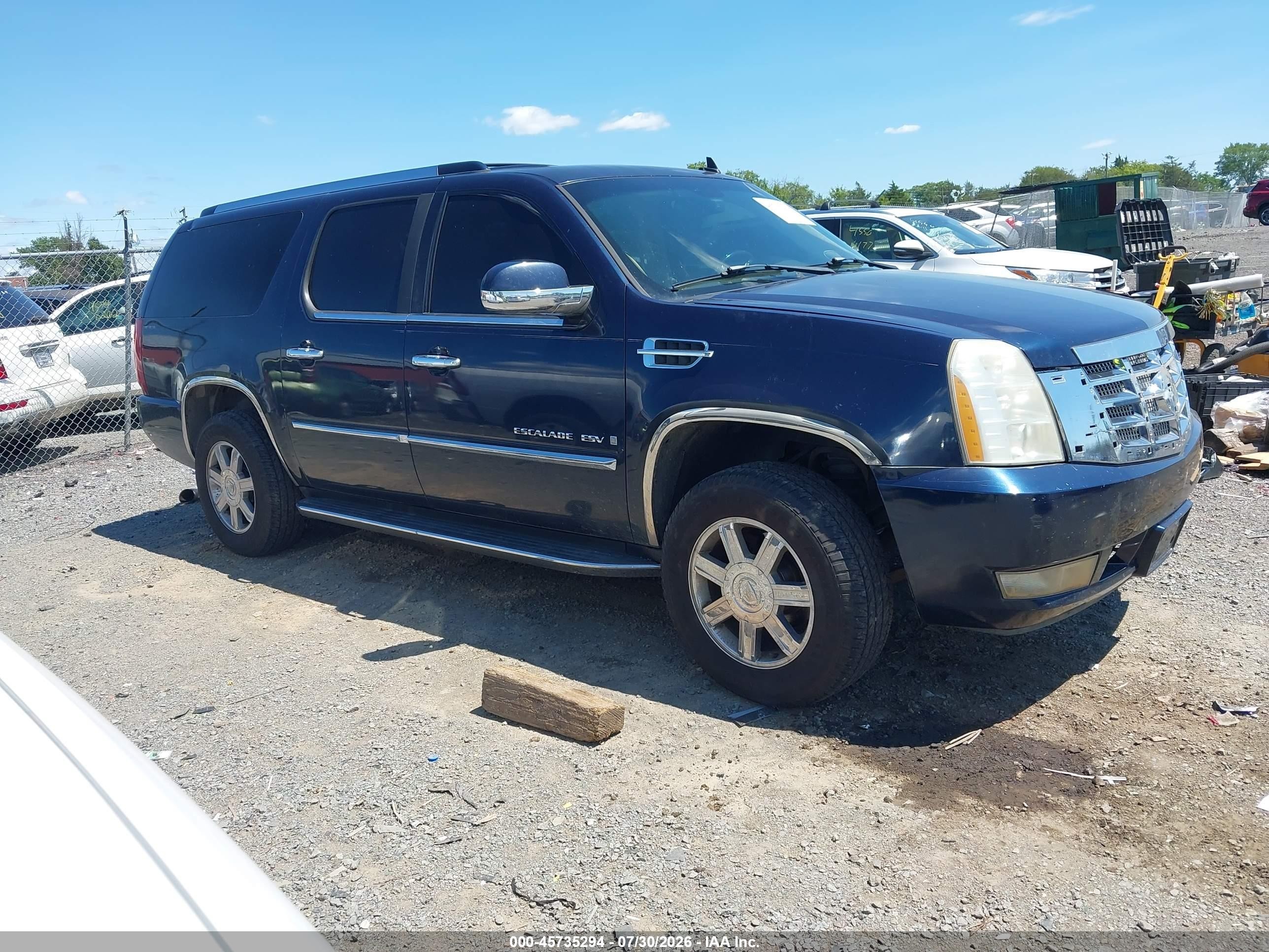 2007 Cadillac Escalade Esv Standard Blue vin: 1GYFK668X7R281664