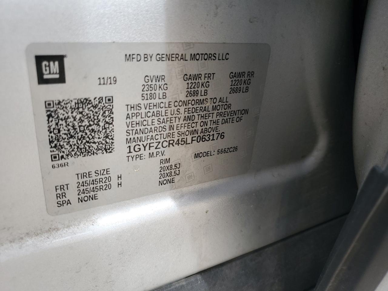 2020 Cadillac Xt4 Premium Luxury Silver vin: 1GYFZCR45LF063176