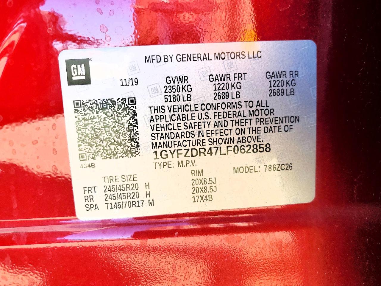 2020 Cadillac Xt4 Premium Luxury Red vin: 1GYFZDR47LF062858