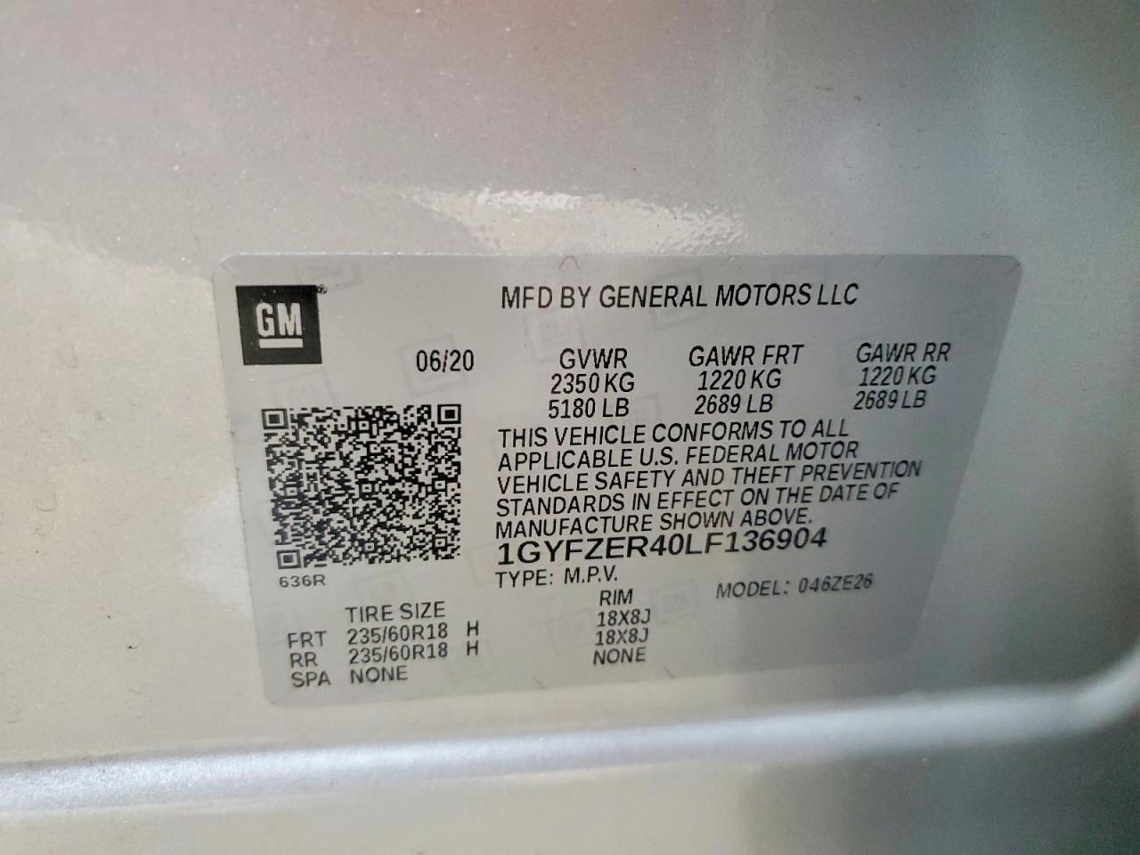 2020 Cadillac Xt4 Sport Silver vin: 1GYFZER40LF136904