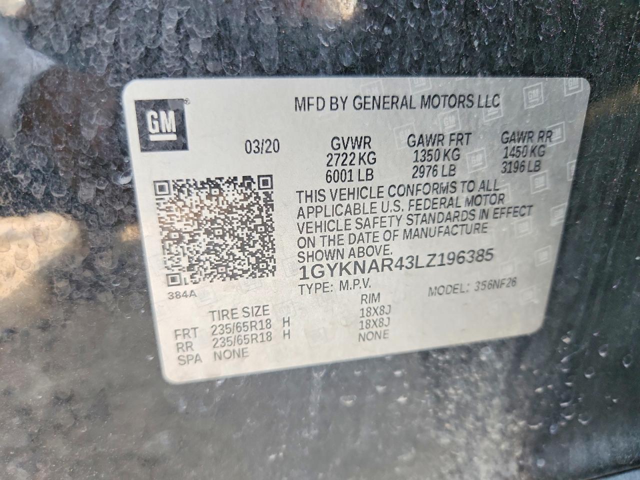 2020 Cadillac Xt5 Luxury Black vin: 1GYKNAR43LZ196385