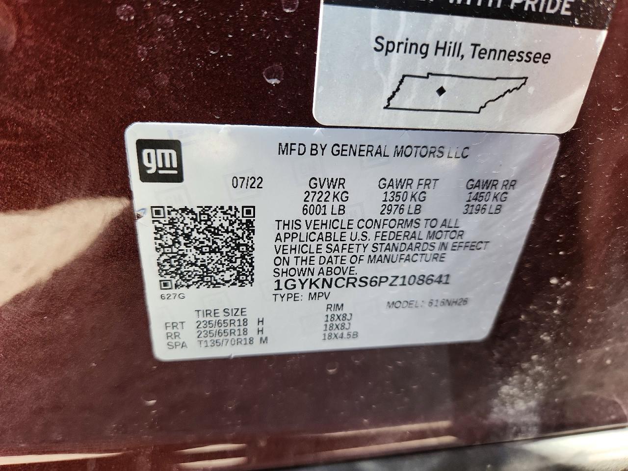 2023 Cadillac Xt5 Premium Luxury Burgundy vin: 1GYKNCRS6PZ108641