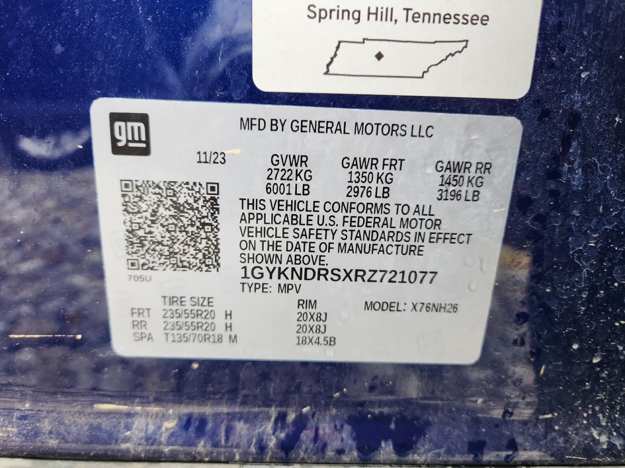 2024 Cadillac Xt5 Premium Luxury Blue vin: 1GYKNDRSXRZ721077
