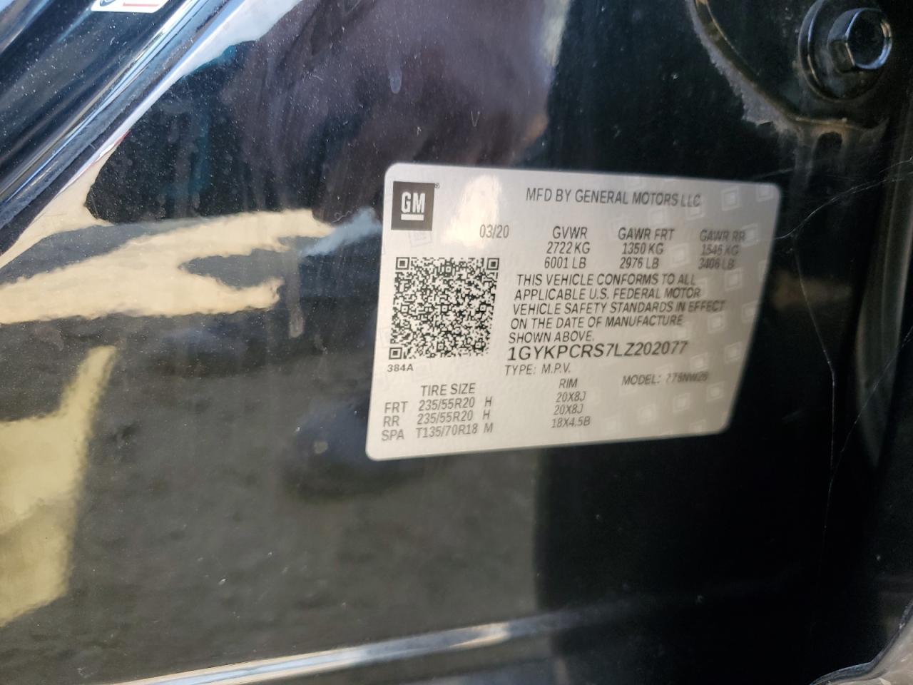 2020 Cadillac Xt6 Premium Luxury Black vin: 1GYKPCRS7LZ202077