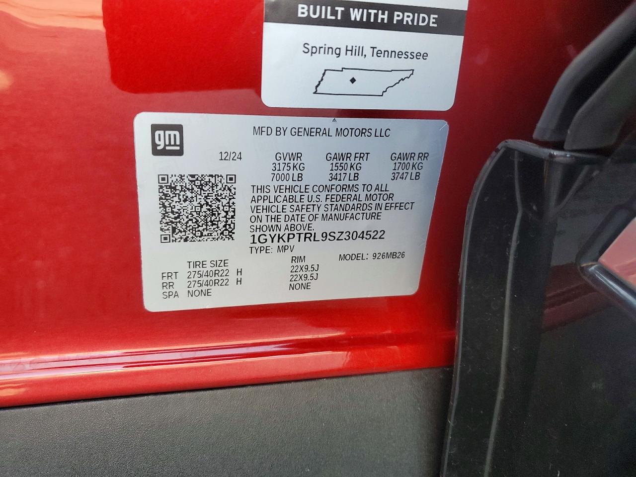 2025 Cadillac Lyriq Luxury Red vin: 1GYKPTRL9SZ304522