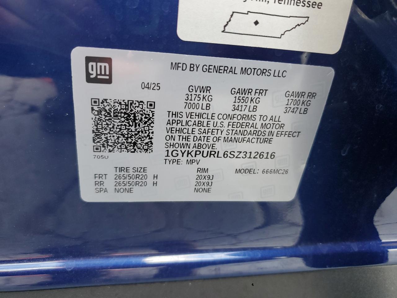 2025 Cadillac Lyriq Sport Синий vin: 1GYKPURL6SZ312616