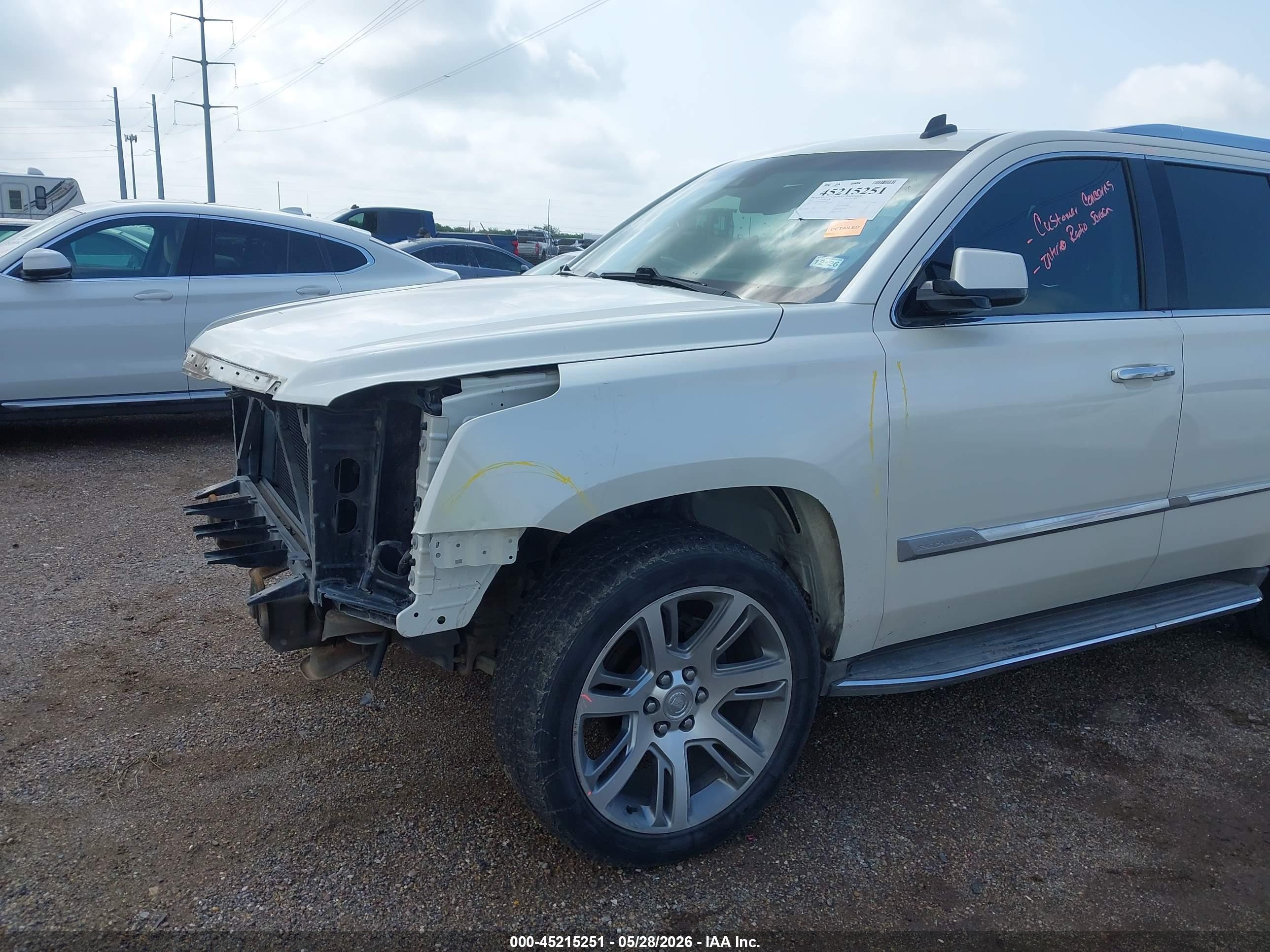 2015 Cadillac Escalade Luxury White vin: 1GYS3BKJ1FR181075