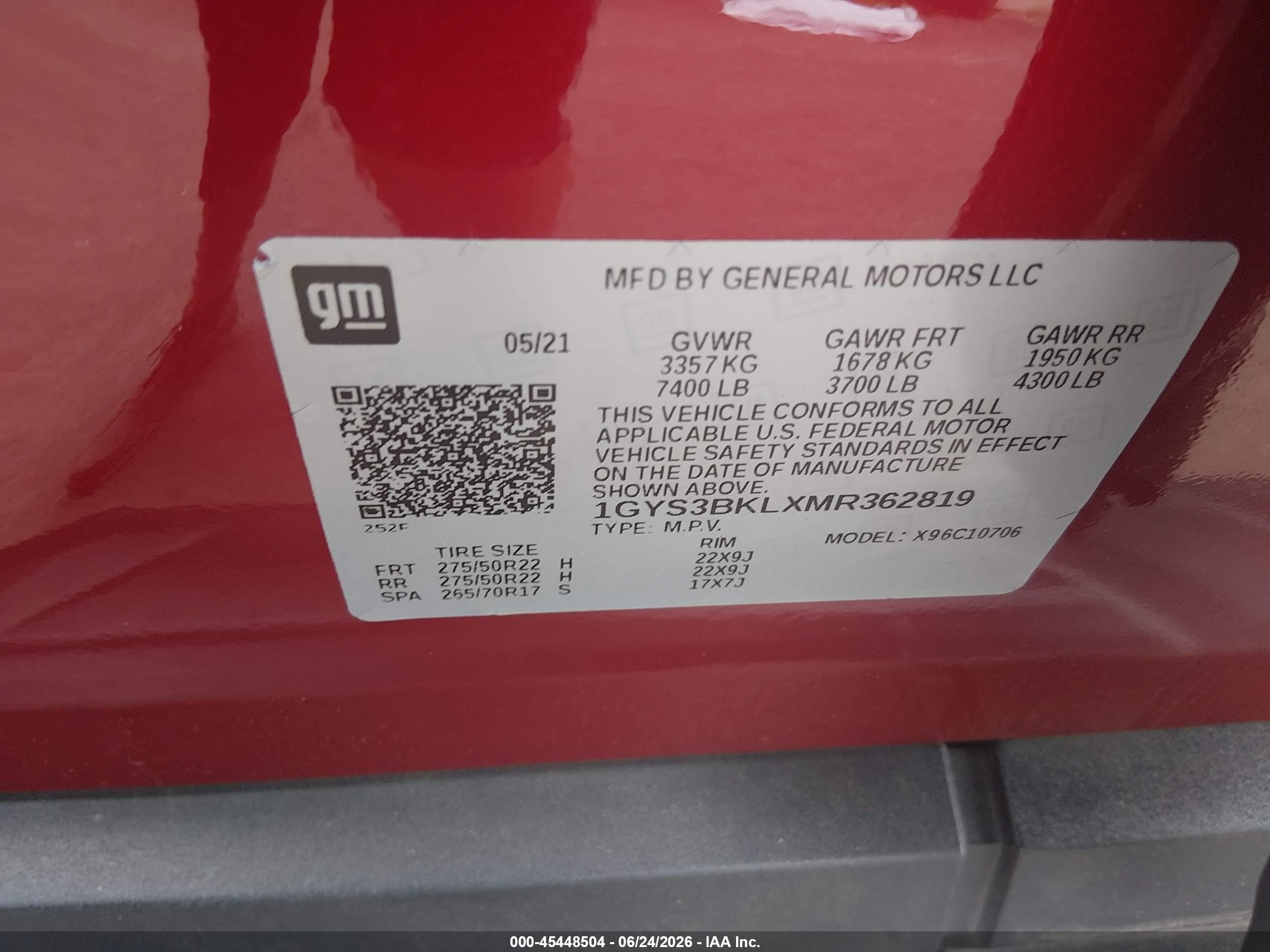 2021 Cadillac Escalade 2wd Premium Luxury Красный vin: 1GYS3BKLXMR362819