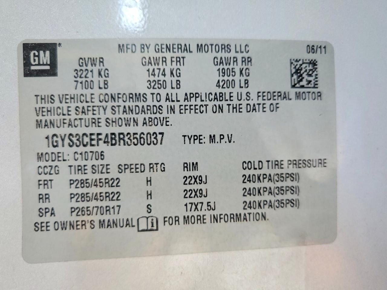 2011 Cadillac Escalade Premium Silver vin: 1GYS3CEF4BR356037