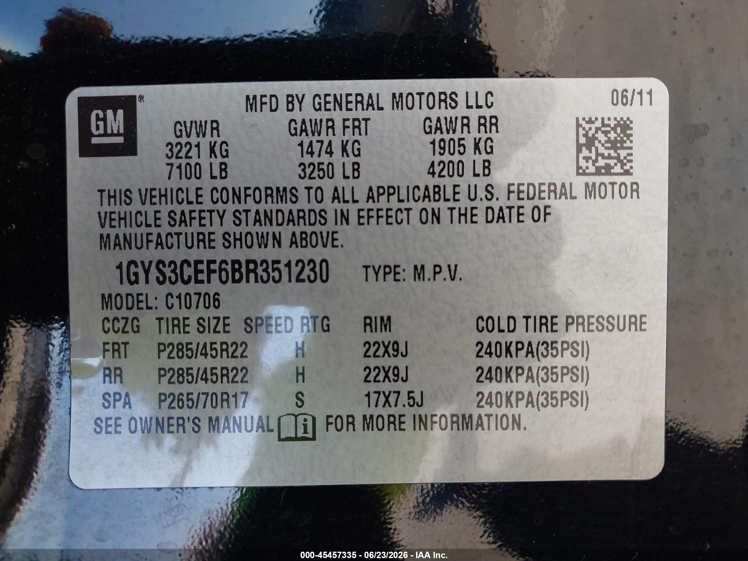 2011 Cadillac Escalade Premium Black vin: 1GYS3CEF6BR351230