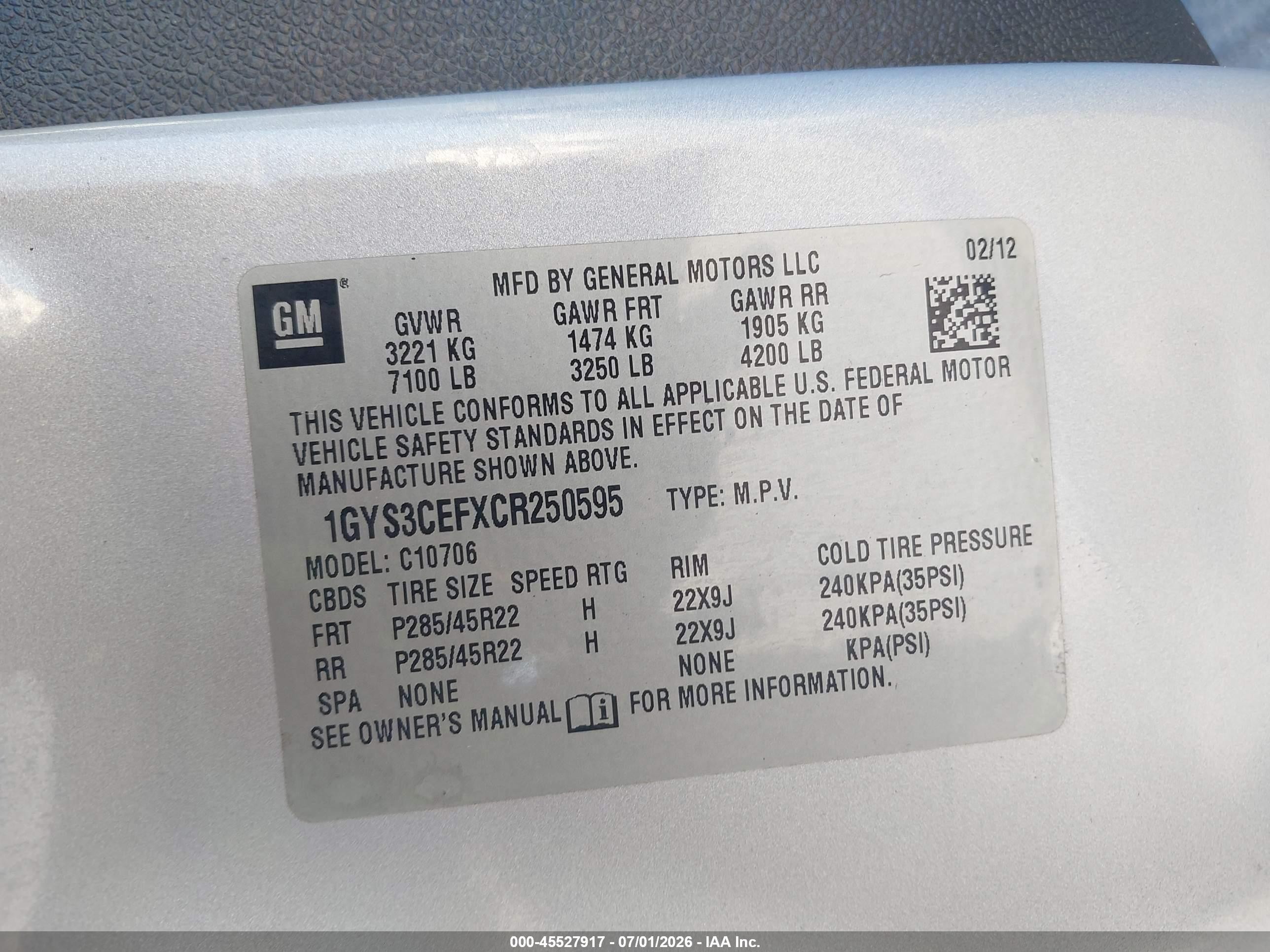 2012 Cadillac Escalade Premium Silver vin: 1GYS3CEFXCR250595