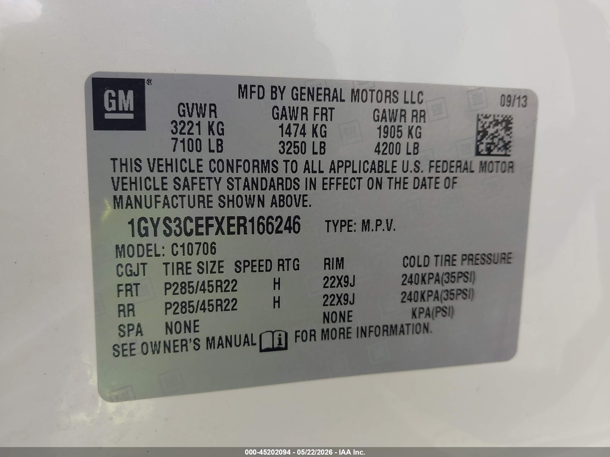 2014 Cadillac Escalade Premium White vin: 1GYS3CEFXER166246