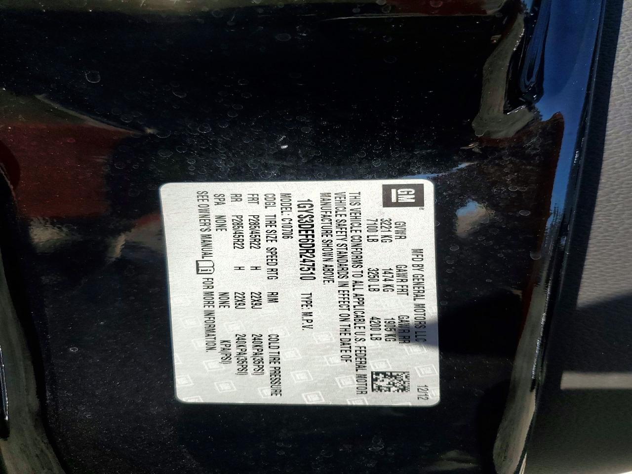 2013 Cadillac Escalade Platinum Black vin: 1GYS3DEF6DR247510