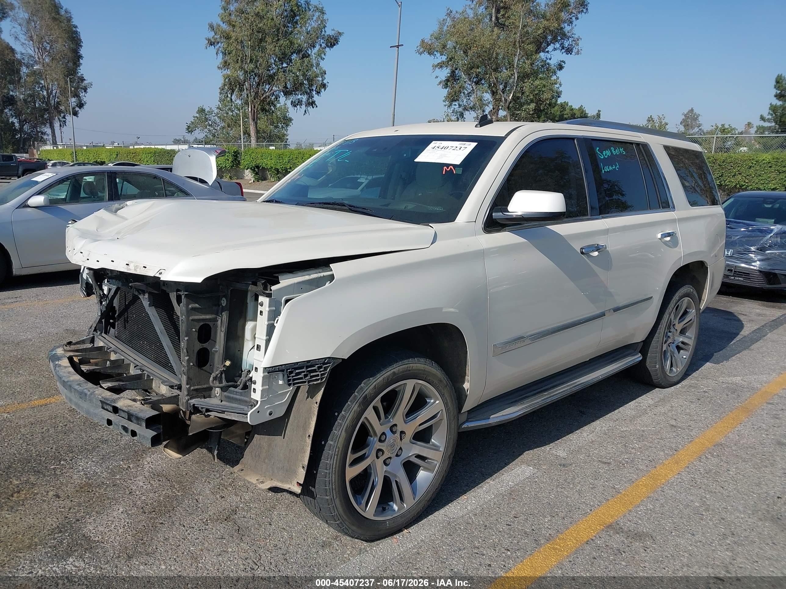 2015 Cadillac Escalade Luxury White vin: 1GYS4BKJ3FR265301