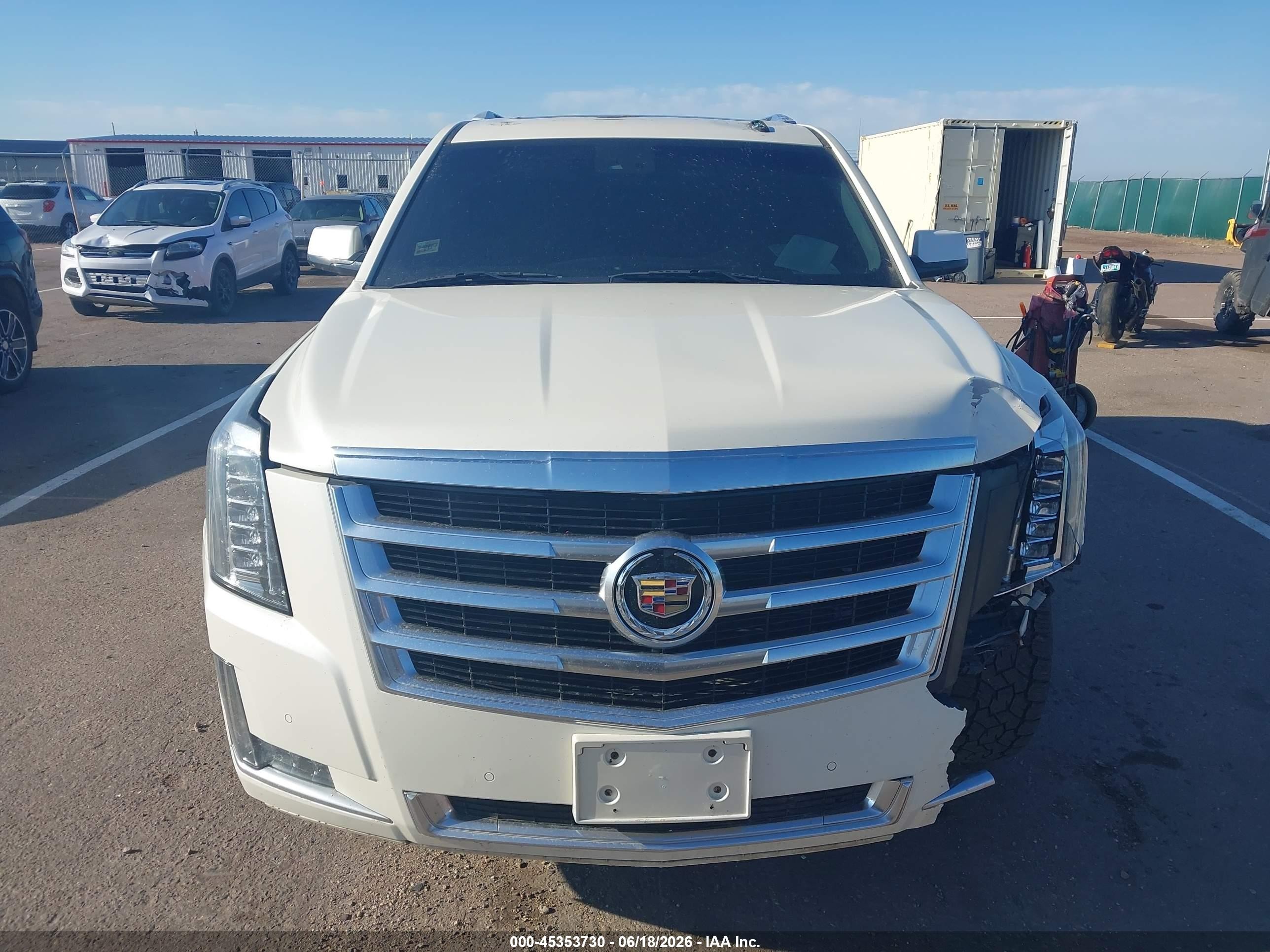 2015 Cadillac Escalade Luxury White vin: 1GYS4BKJXFR286078