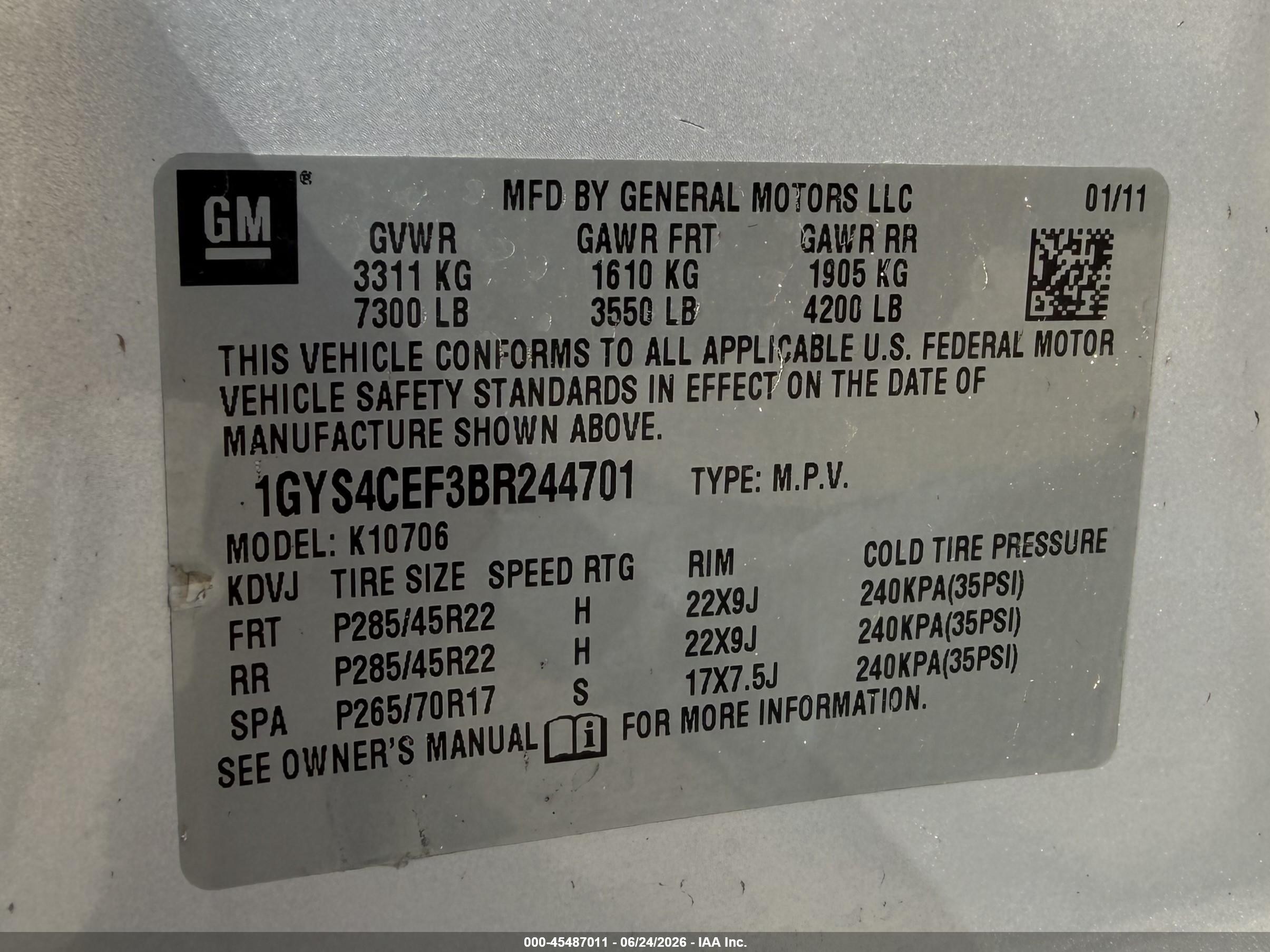 2011 Cadillac Escalade Premium Silver vin: 1GYS4CEF3BR244701
