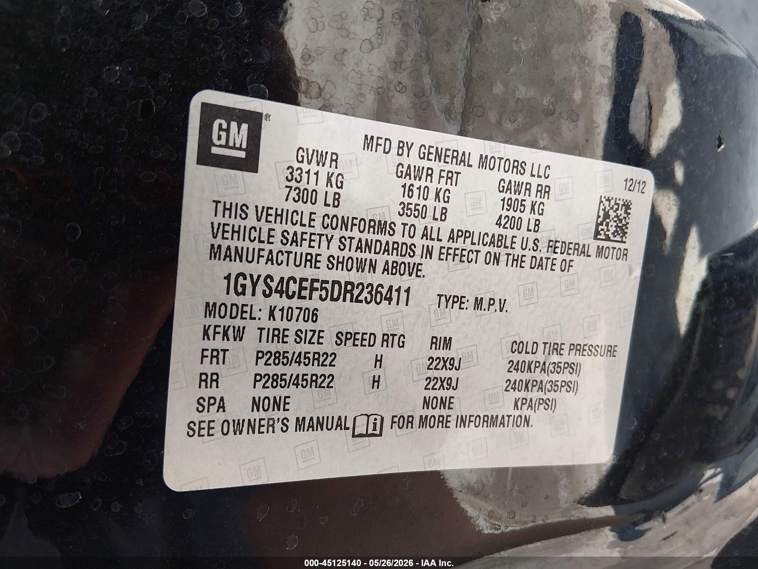 2013 Cadillac Escalade Premium Black vin: 1GYS4CEF5DR236411