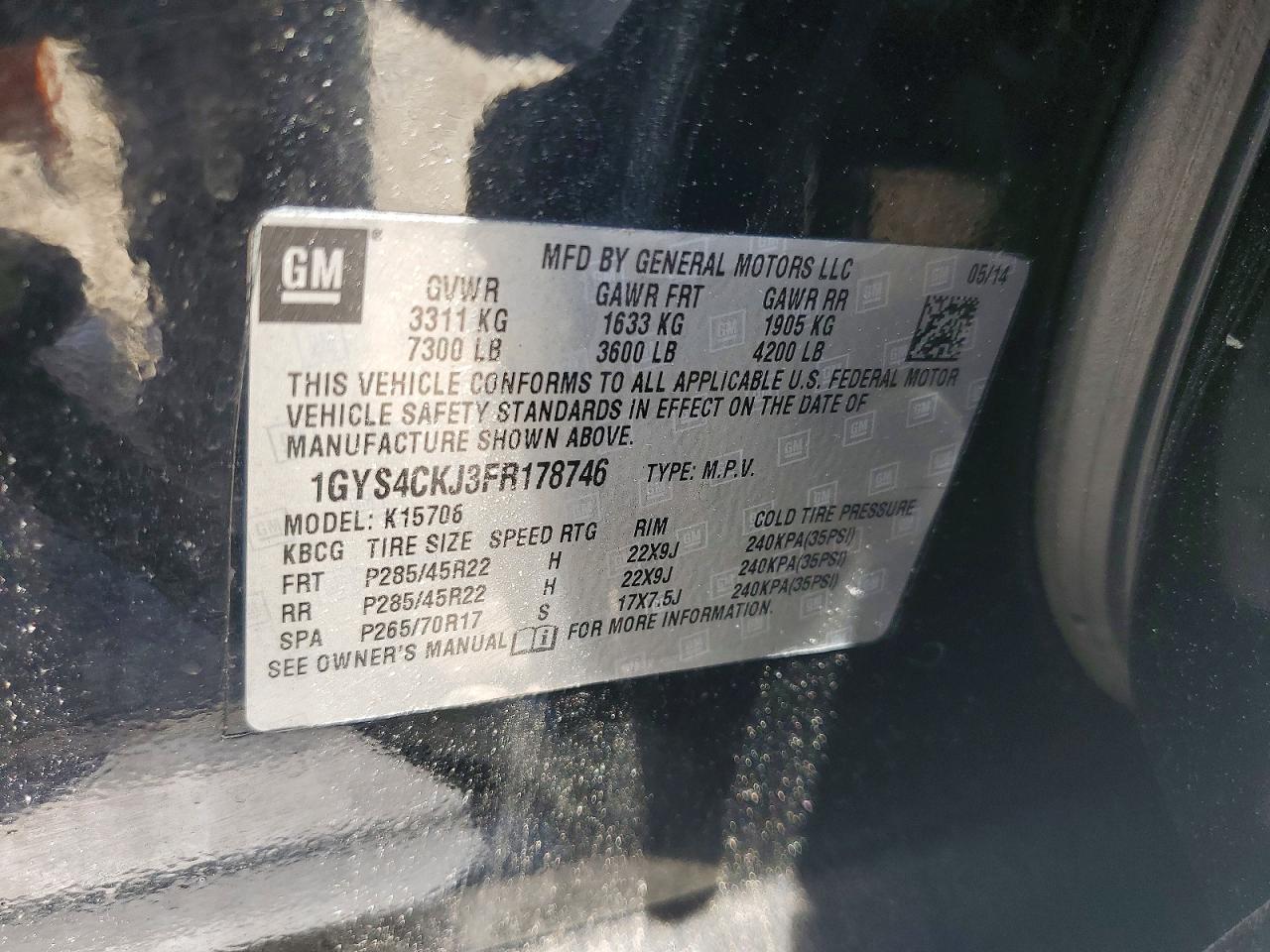 2015 Cadillac Escalade Premium Черный vin: 1GYS4CKJ3FR178746