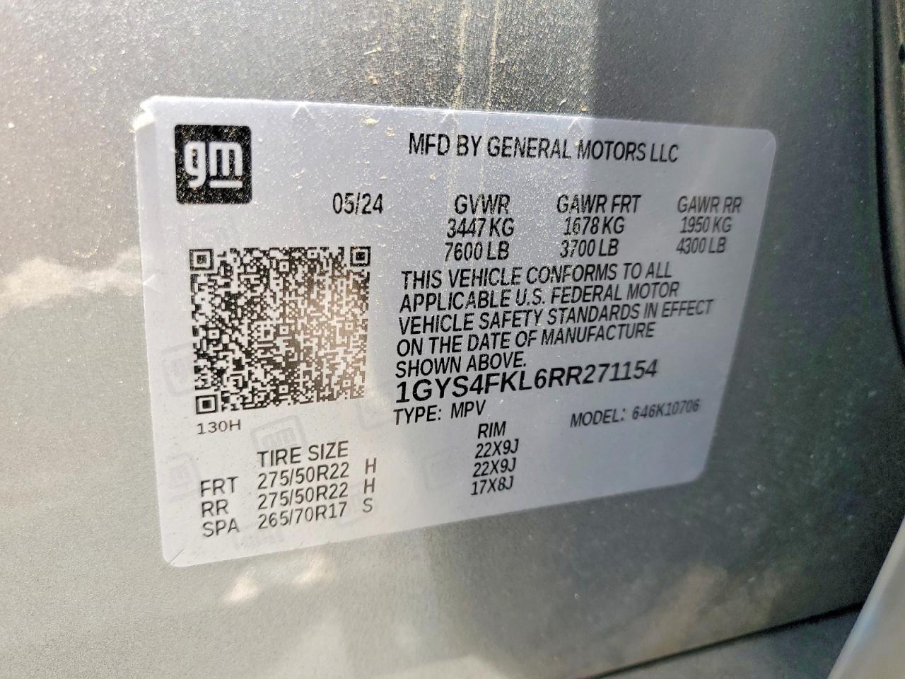 2024 Cadillac Escalade Sport Gray vin: 1GYS4FKL6RR271154