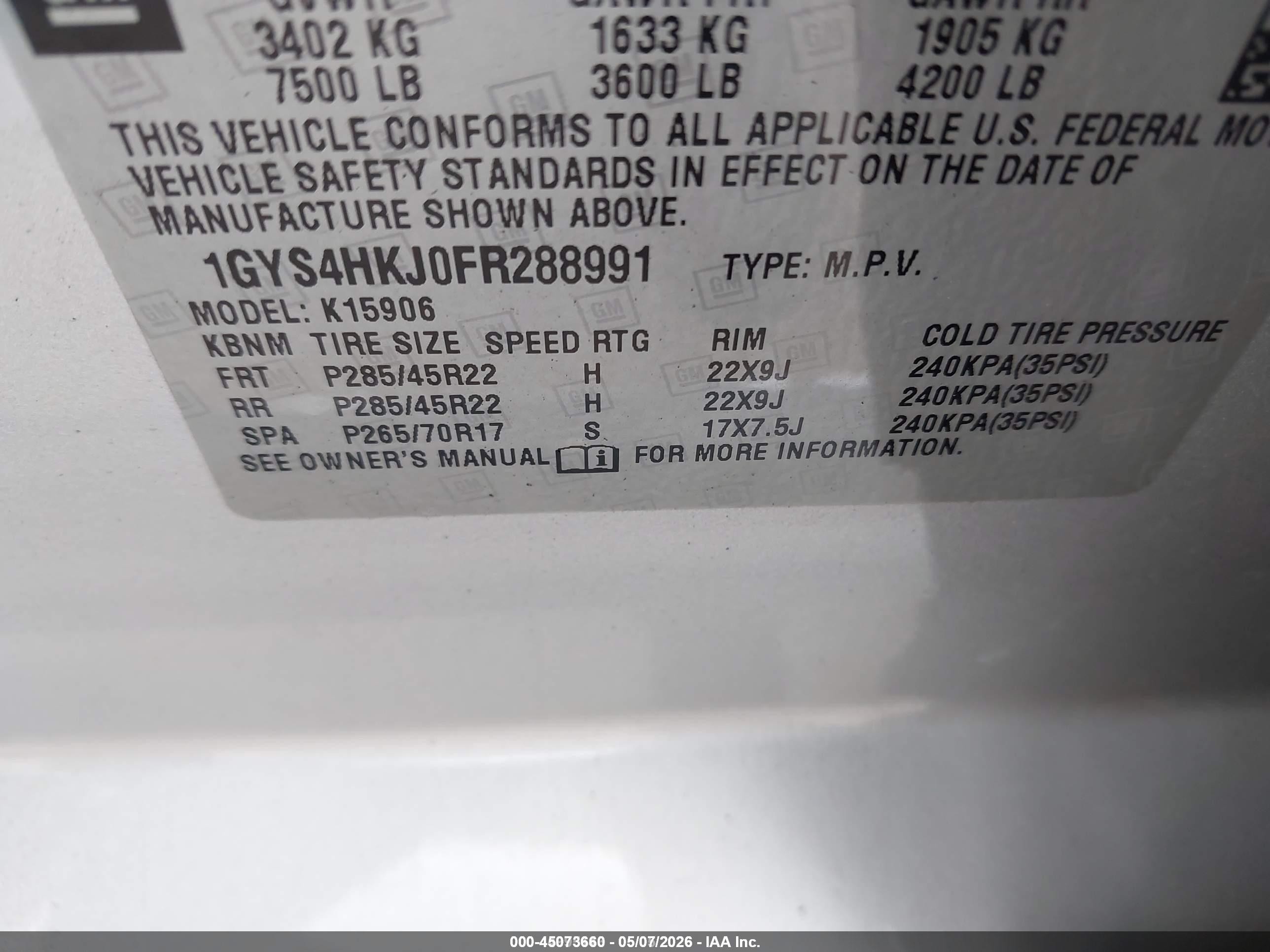 2015 Cadillac Escalade Esv Luxury Silver vin: 1GYS4HKJ0FR288991