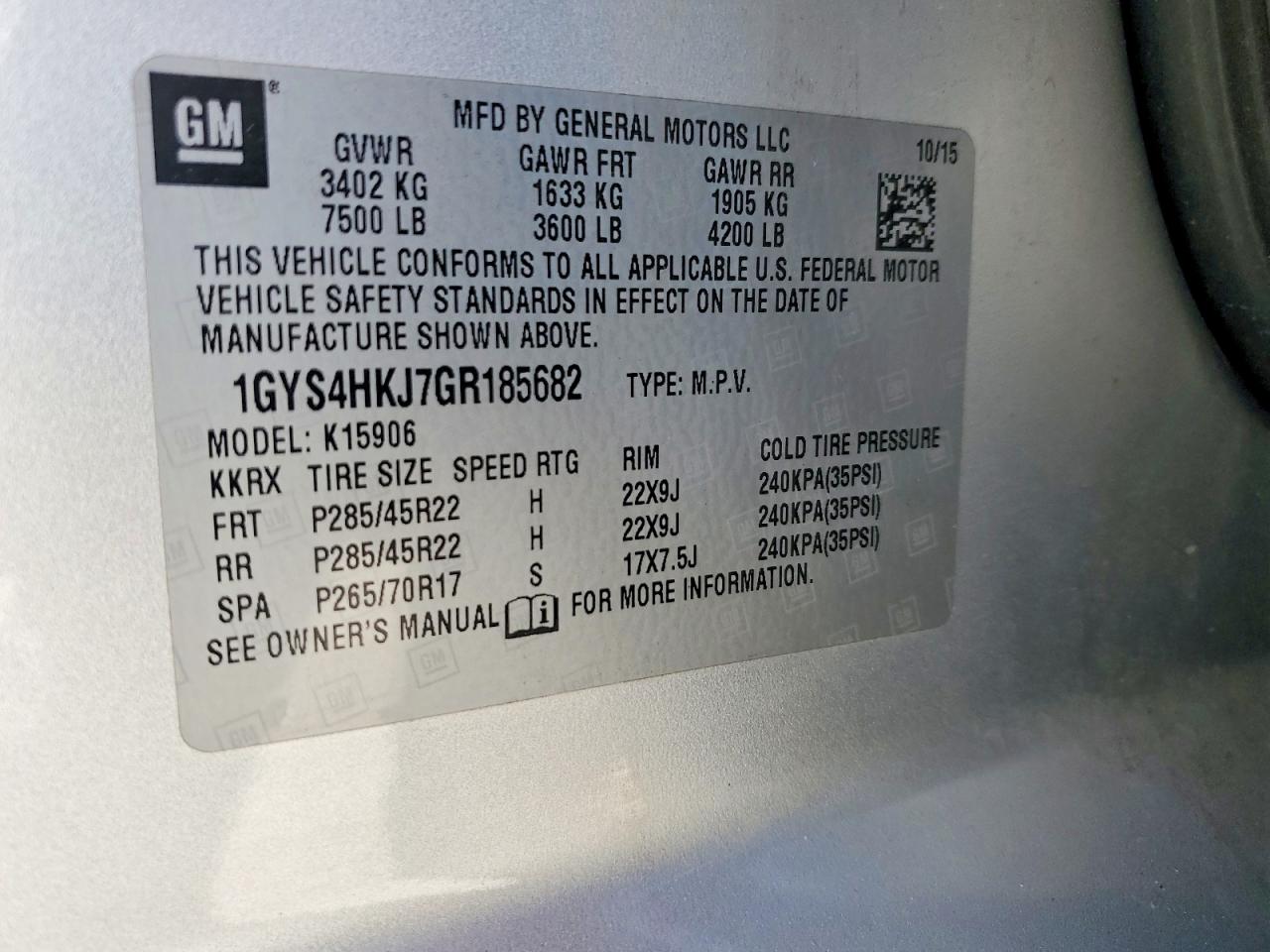 2016 Cadillac Escalade Esv Luxury Silver vin: 1GYS4HKJ7GR185682