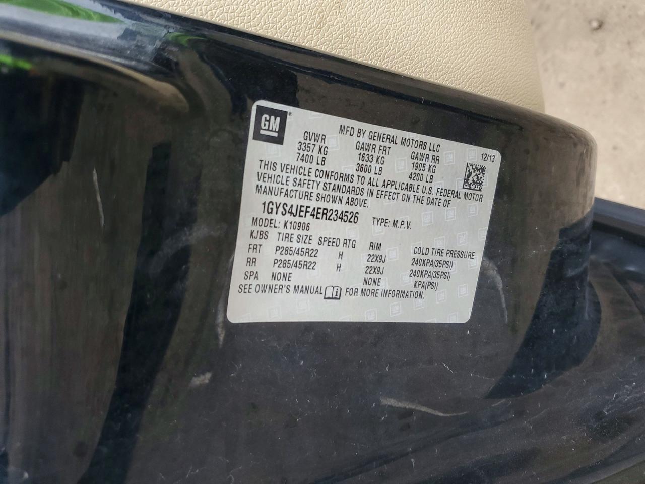2014 Cadillac Escalade Esv Premium Черный vin: 1GYS4JEF4ER234526