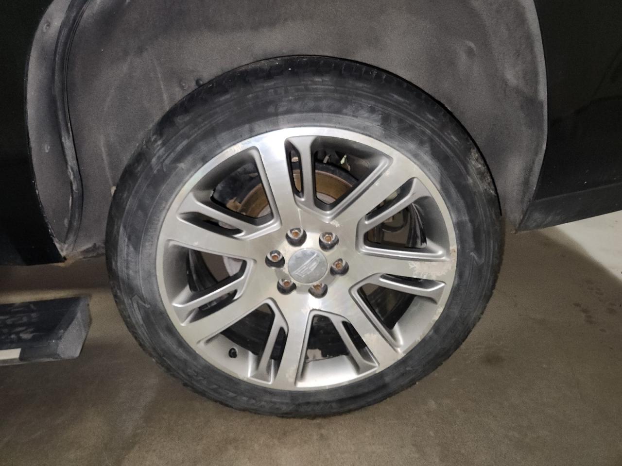 2015 Cadillac Escalade Platinum Black vin: 1GYS4PKJ7FR650647 Damage: Left Rear Wheel, Curb Rash, 3 To 4 Inches